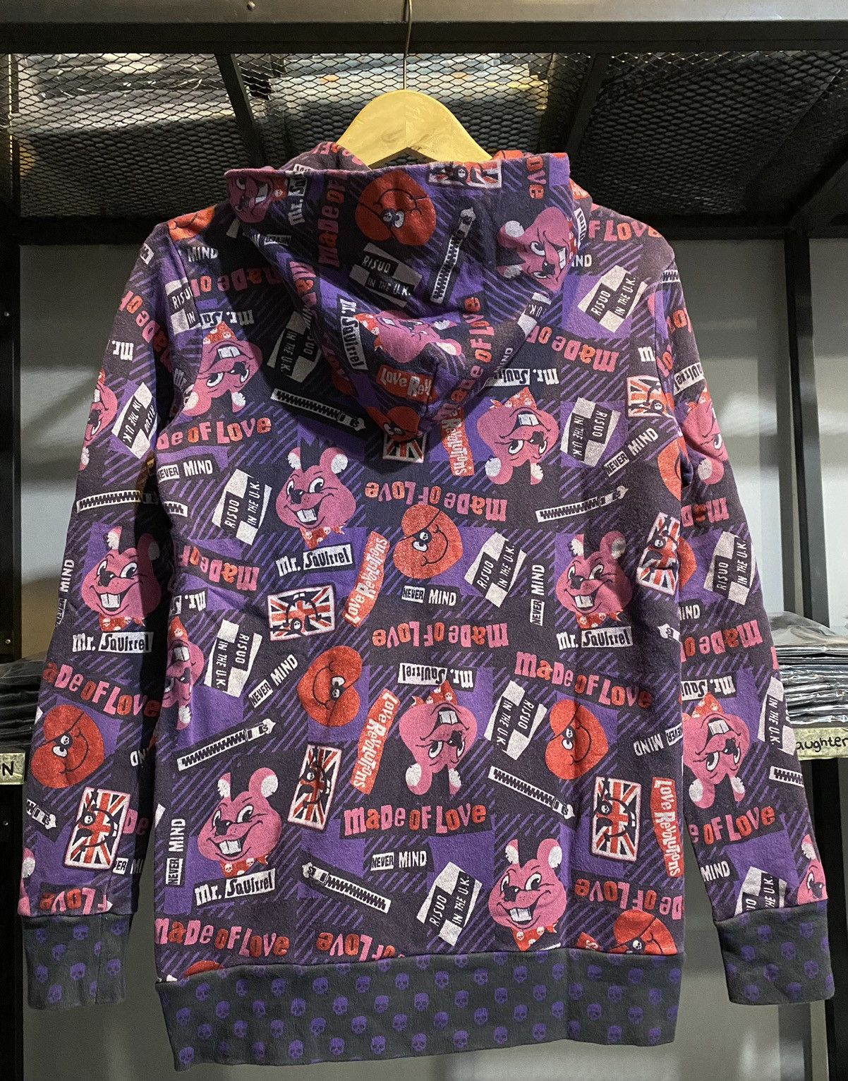 Japanese Brand Love Revolution Mr Squirrel UK Flag Never Mind Hoodie Japan Size M / US 6-8 / IT 42-44 - 2 Thumbnail