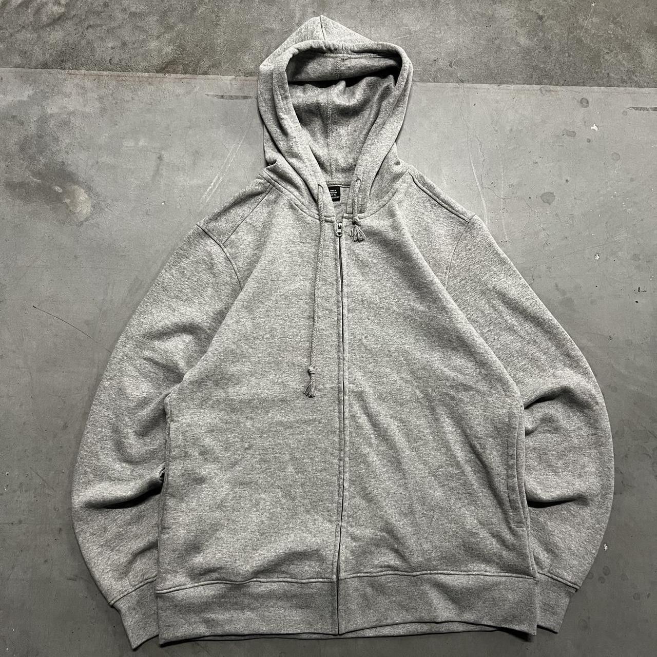 Vintage Crazy Vintage Y2K/2000s Blank Grey Skater Style zipup Hoodie! Size US XL / EU 56 / 4 - 1 Thumbnail
