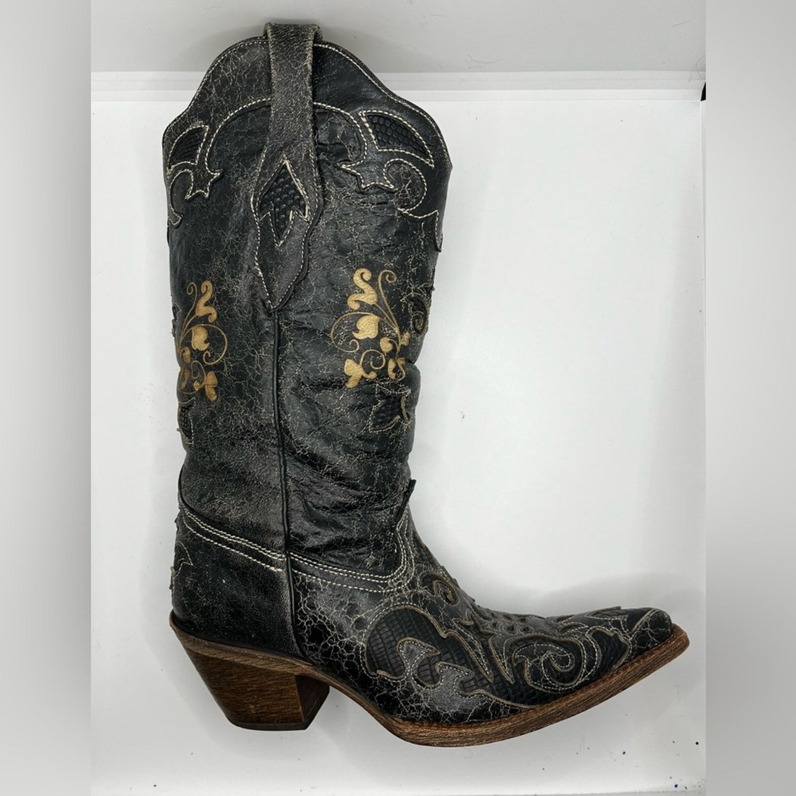 Other Lizard overlay Leather Cowgirl Boots Size US 6 / IT 36 - 4 Thumbnail
