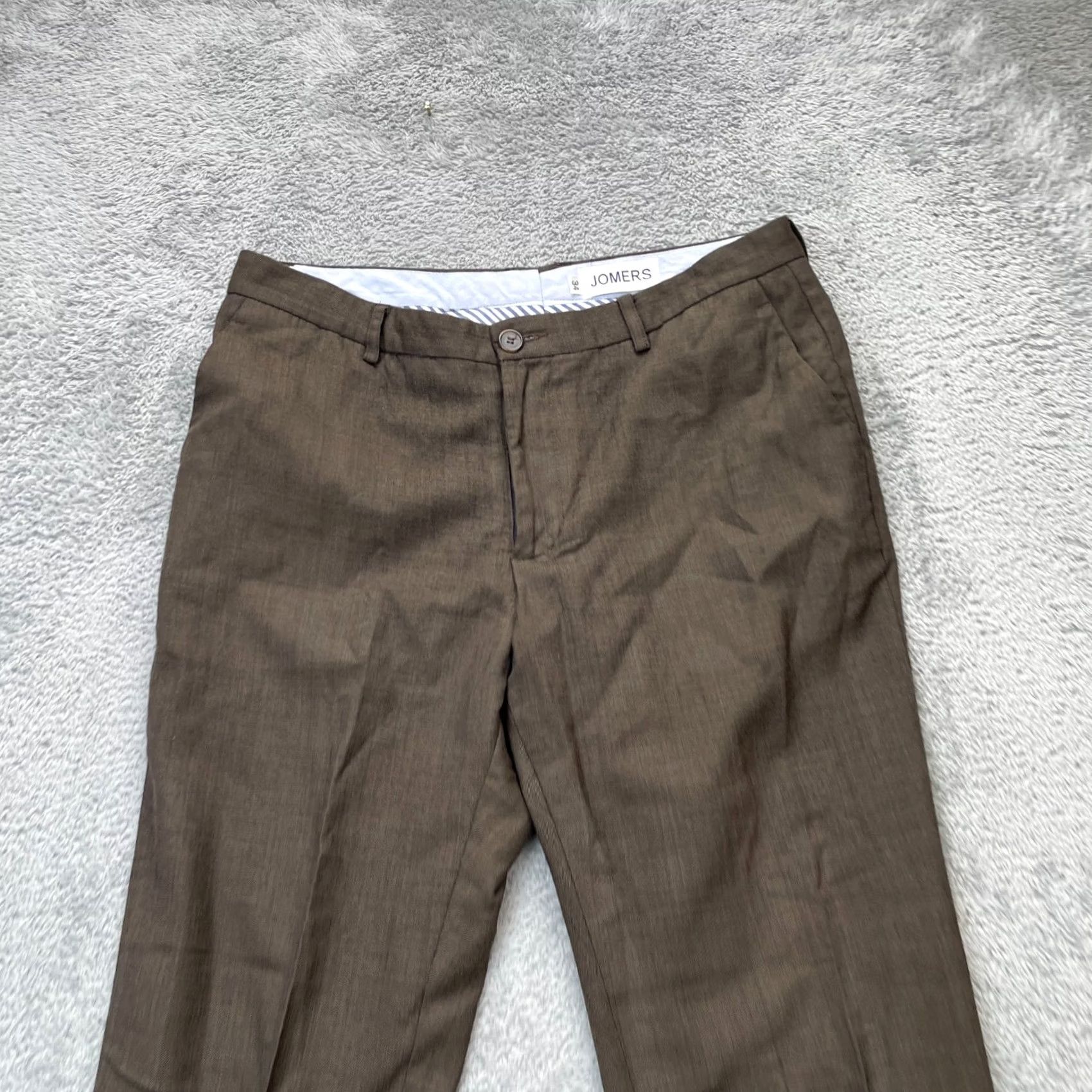 Vintage Jomers Pants Mens 34 Brown Chino Wool Straight Leg Golf Resort Wear Performance Shirt? Size US 34 / EU 50 - 6 Thumbnail