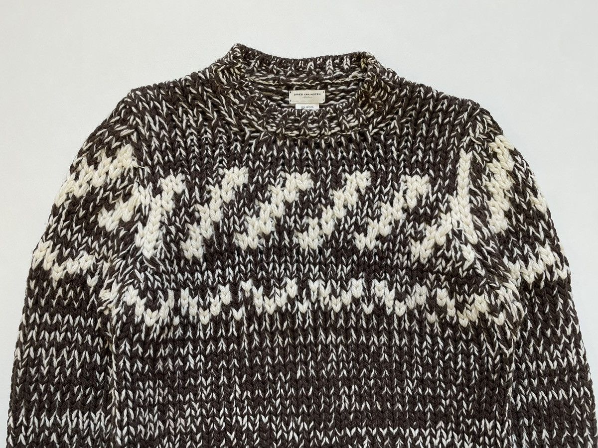 Dries Van Noten Early 2000s Brown/Cream Patterned Sweater Size US M / EU 48-50 / 2 - 3 Thumbnail