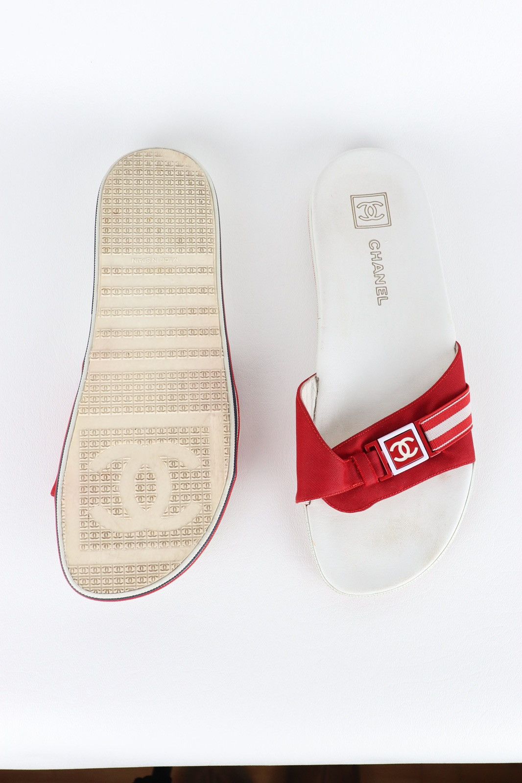 Chanel × Designer × Vintage Chanel Sport Line CC Slides 🍓 Size US 7.5 / IT 37.5 - 2 Thumbnail