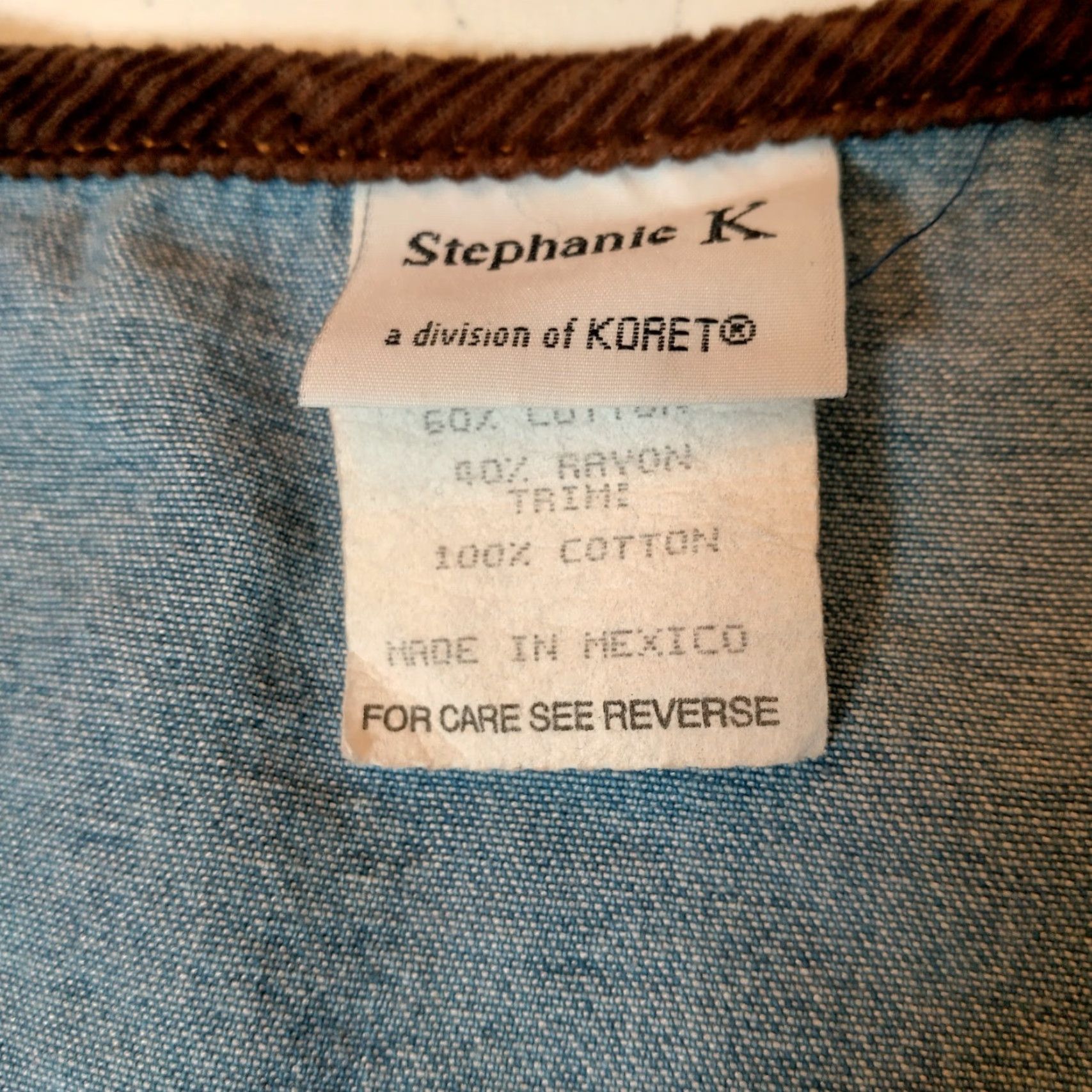 Vintage VINTAGE Stephanie K Koret Denim Vest Chambray Women L Blue Patchwork Zip Boho Hippie Jean Vest Size 36" / US 14 / IT 50 - 5 Thumbnail