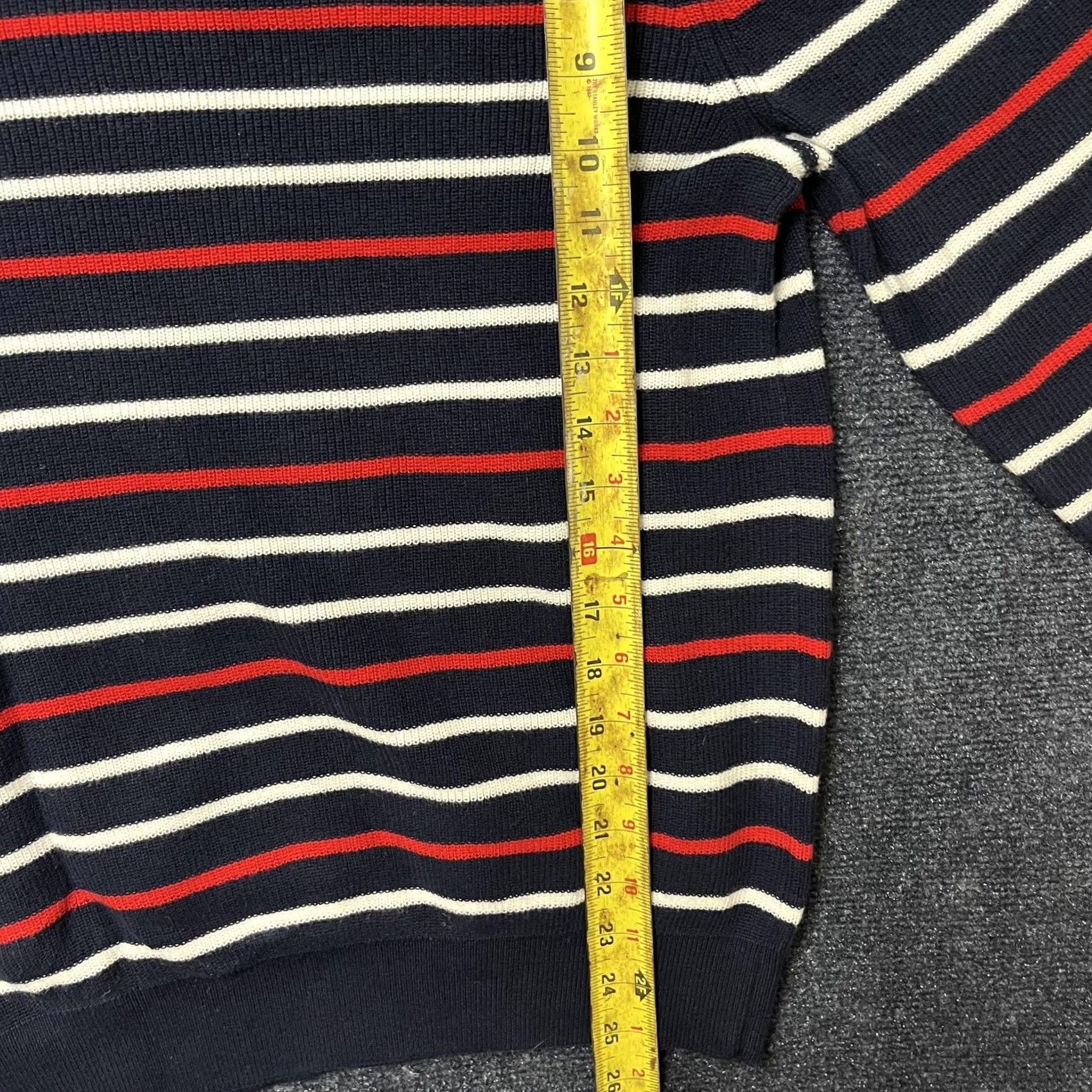 Express Express Sweater Mens Large Blue Striped 100% Cotton Crewneck Knit Pullover Size US L / EU 52-54 / 3 - 7 Thumbnail