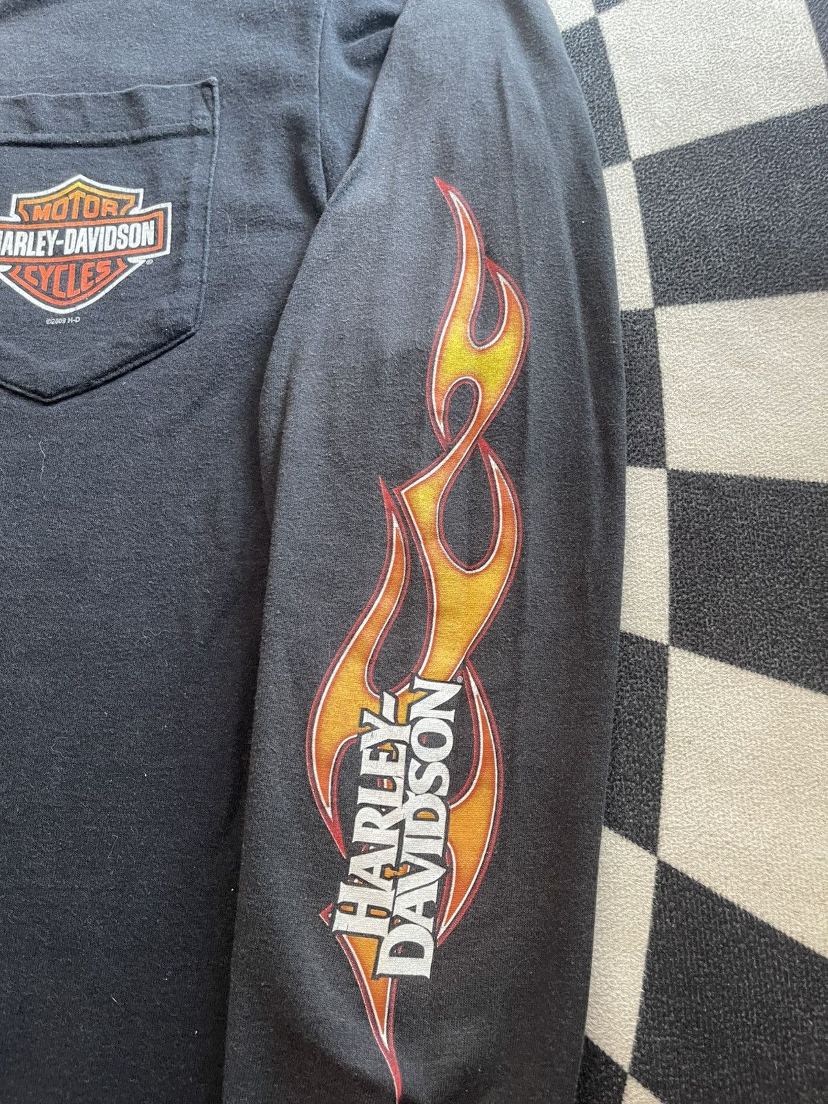 Harley Davidson Vintage 2009 Harley Davidson Long Sleeve Pocket Tee - S Size US S / EU 44-46 / 1 - 2 Thumbnail