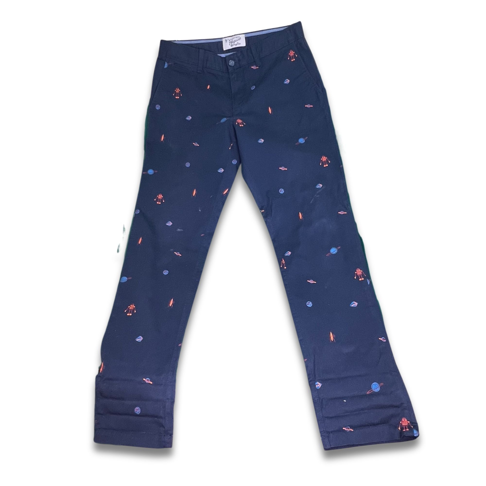 Other Penguin By Munsingwear Navy Blue Embroidered Space Pants Siz Size 30" / US 8 / IT 44 - 2 Thumbnail