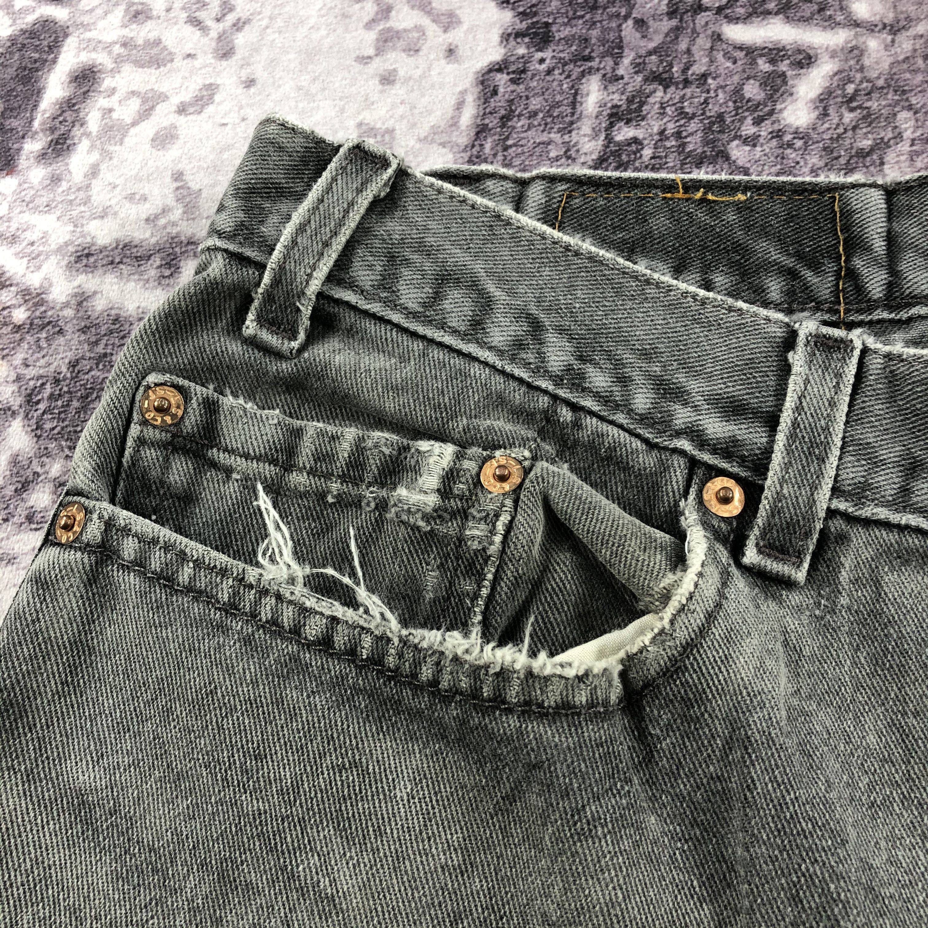 Levi's × Vintage 90s Vintage Faded Black Levis 505 Jeans-JM2630 Size US 37 - 12 Thumbnail