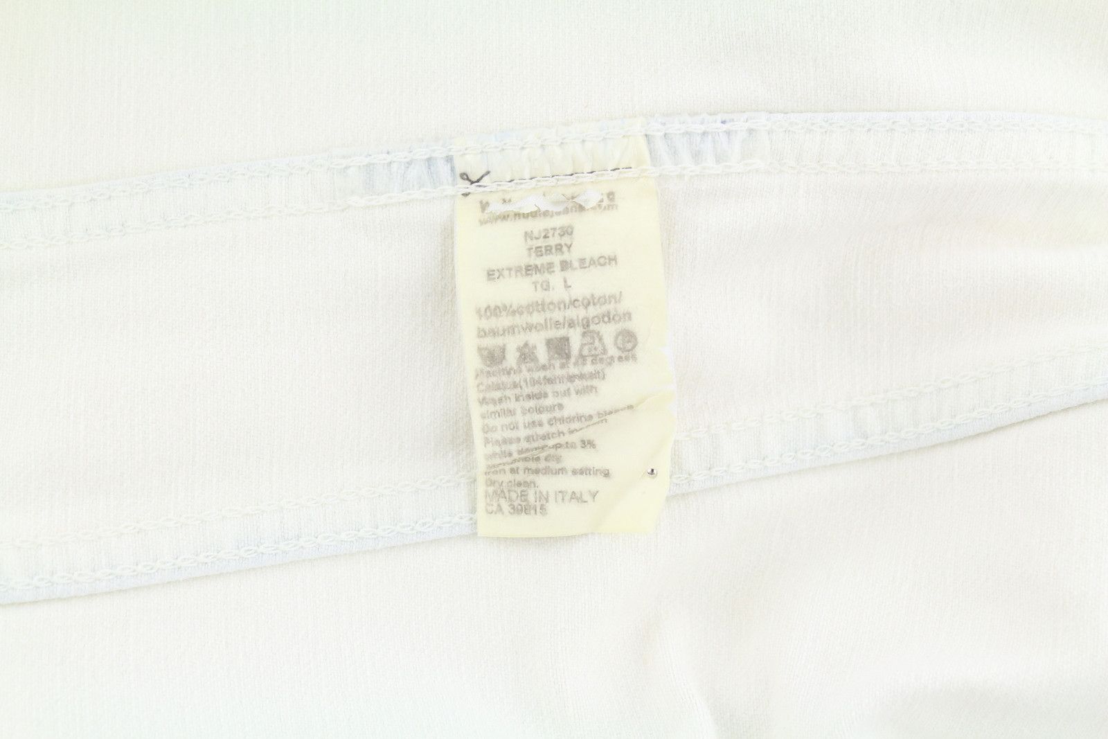 Nudie Jeans TERRY L Denim White Extreme Bleach Polo Jacket 83696 Size US L / EU 52-54 / 3 - 6 Thumbnail