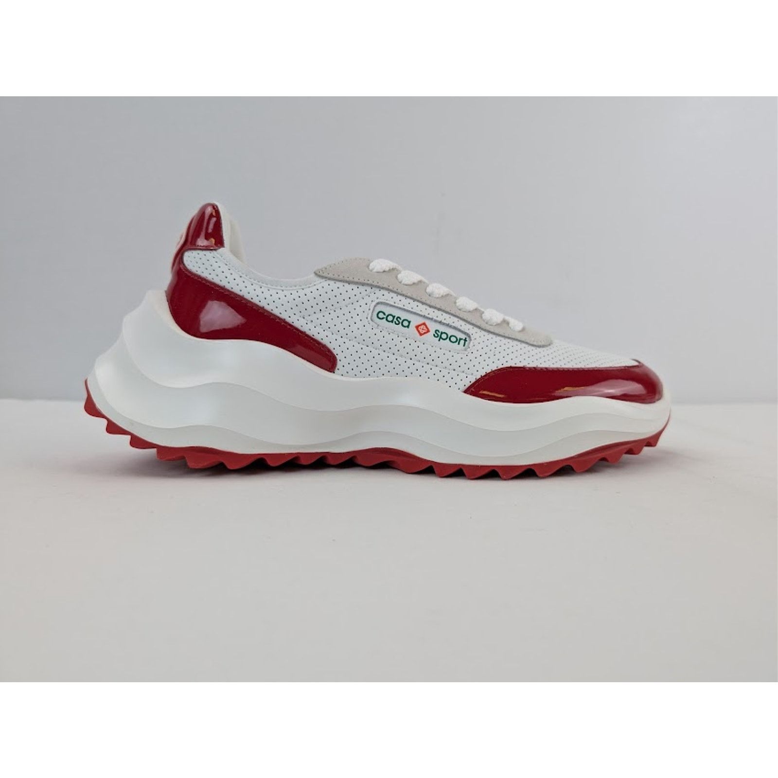 Casablanca o1rshd1 Leather Atlantis Sneaker in White / Red Size US 8.5 / EU 41-42 - 4 Thumbnail
