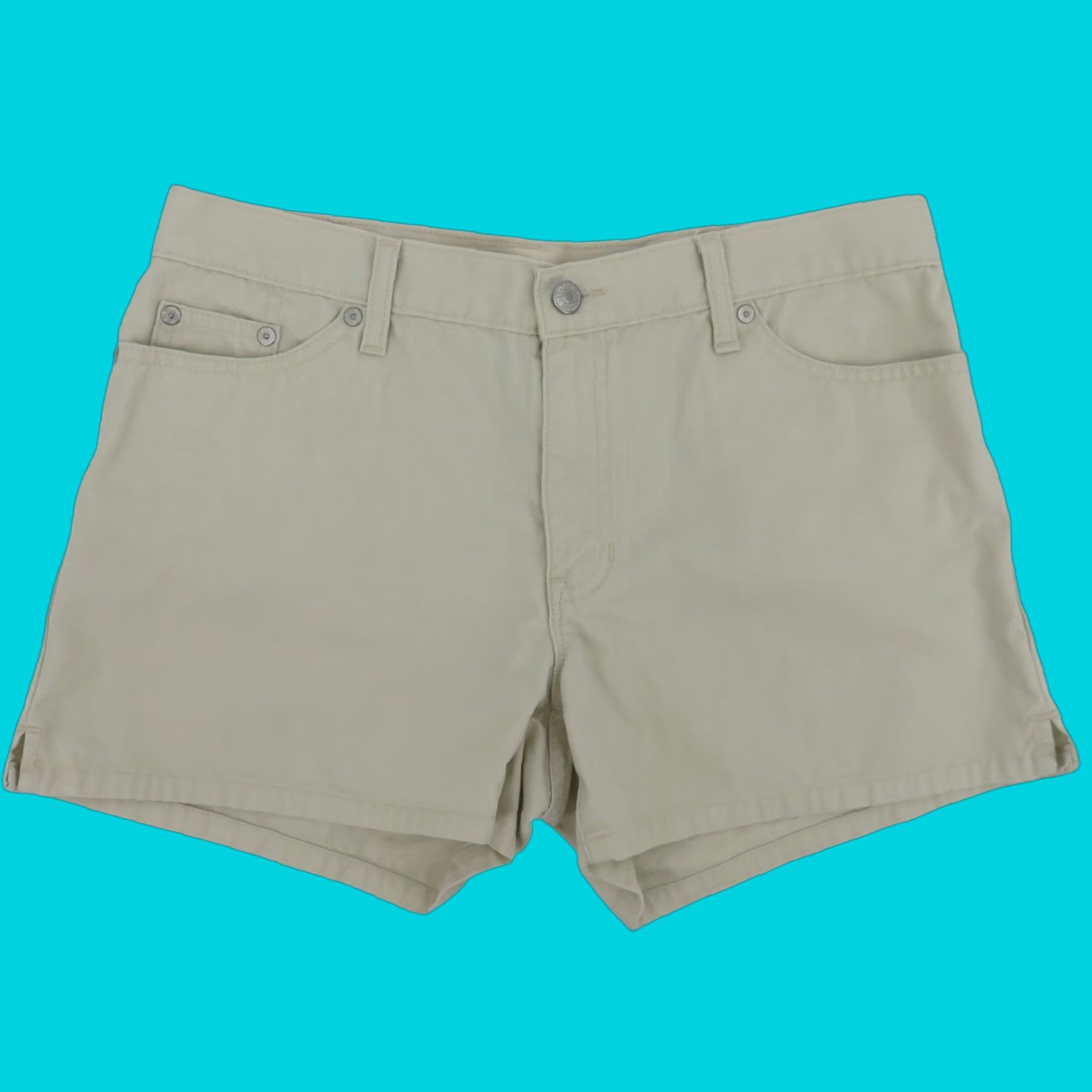 Gap VINTAGE Gap Jeans Women 8 Solid Beige Khaki Shorts All Cotton 2003 2000s Pockets VTG Size 30" / US 8 / IT 44 - 1 Thumbnail