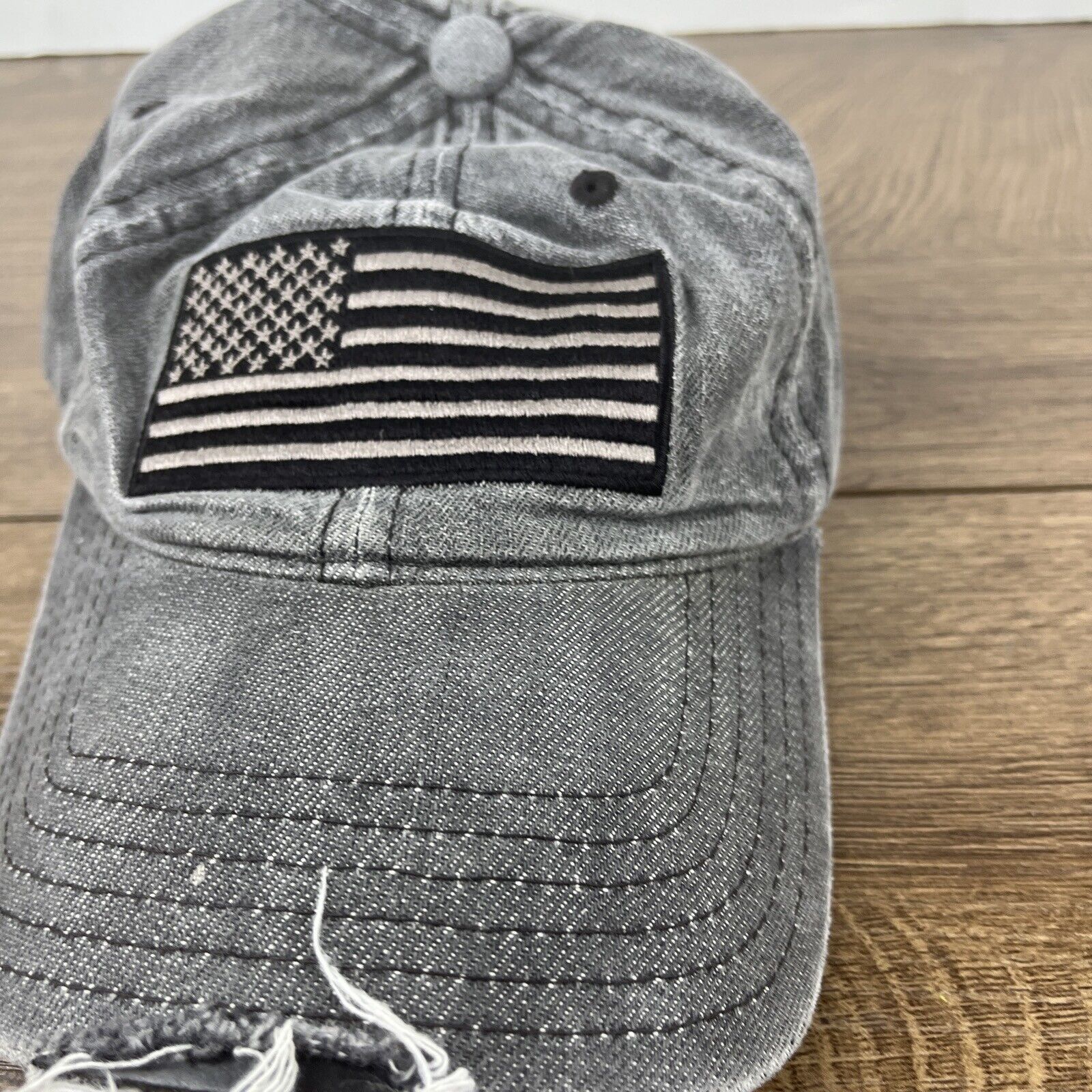 Other USA Flag Patch Hat USA Gray Hat Adjustable Adult Size Hat Ca Size ONE SIZE - 6 Thumbnail