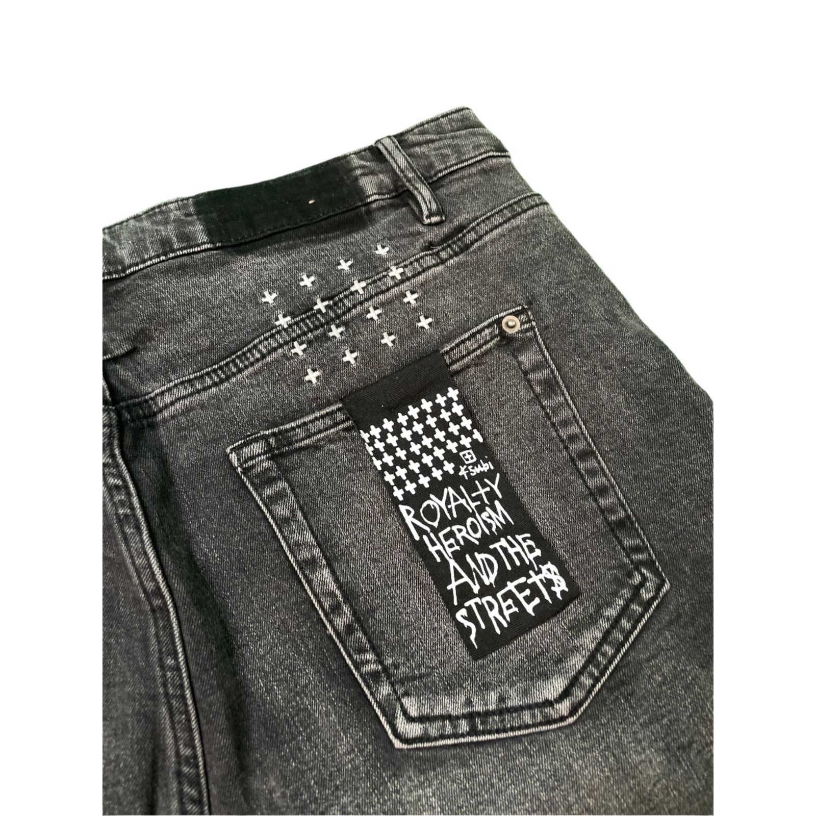 Ksubi Ksubi Light Wash Black Patch Black Shorts Size US 38 / EU 54 - 3 Thumbnail