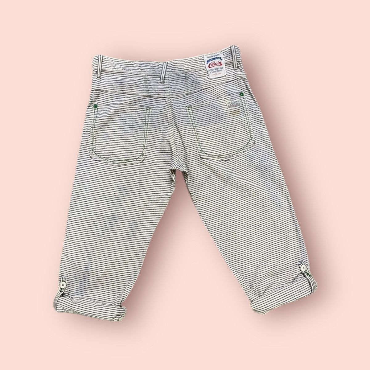 Edwin × Japanese Brand VINTAGE EDWIN ECO FABRIC BANANA FIBER FATIGUE CROP PANTS Size US 31 - 4 Thumbnail