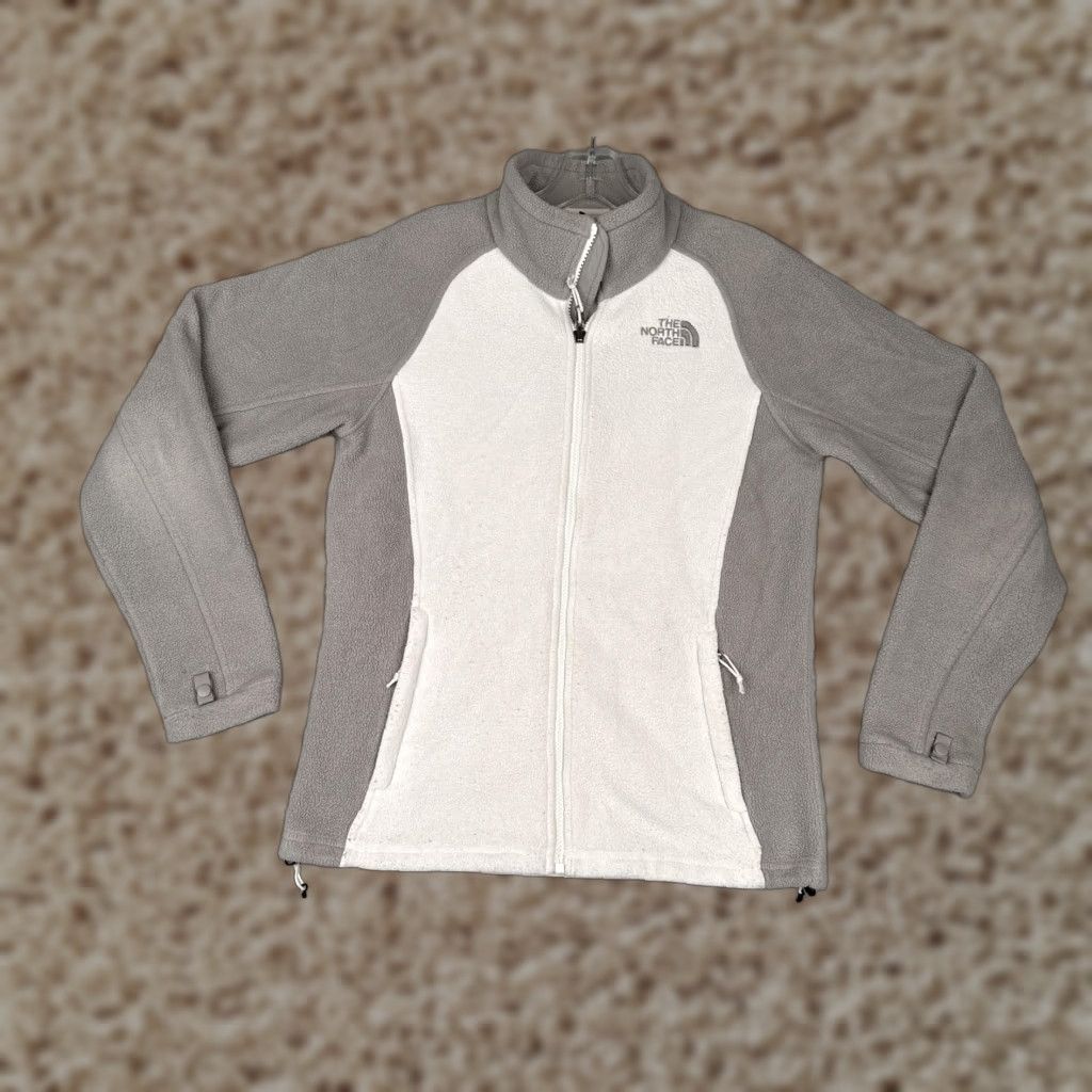 The North Face The North Face Jacket Women Small Gray White Fleece Full Zip Outdoor Hiking Hike Spring Fall Winter Size S / US 4 / IT 40 - 1 Thumbnail