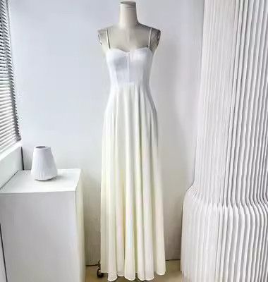 image of Vintage Gentle Top Top Halter High Waist Slimming Dress in White, Women's (Size Medium)