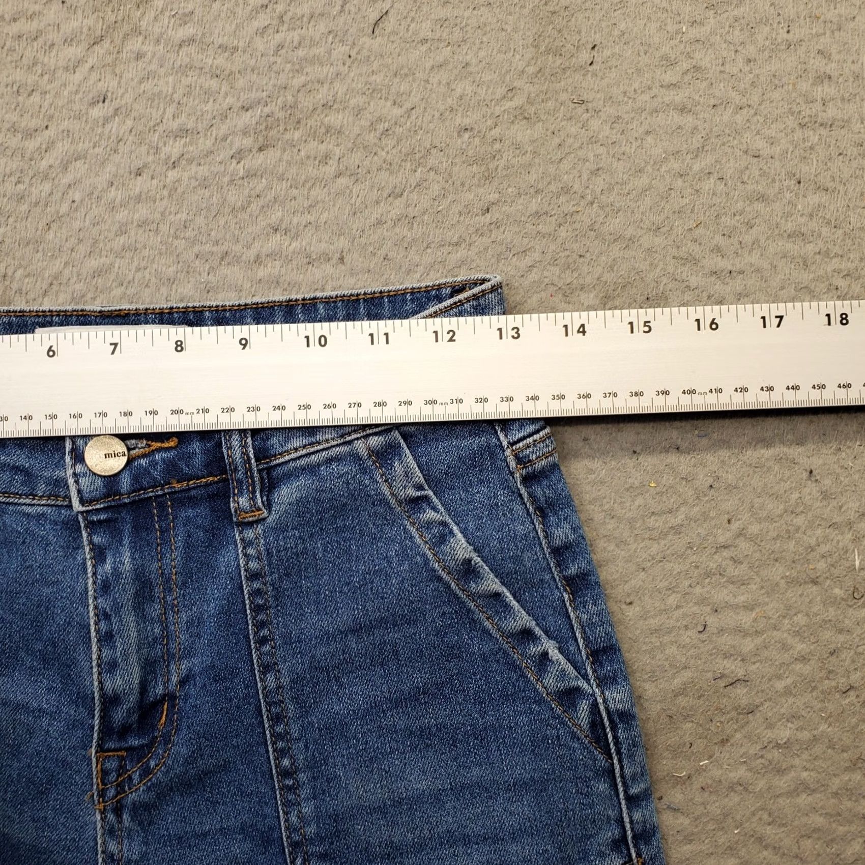 Vintage Mica Jeans Womens Size 24 Blue Flat Front High Waisted Straight Leg Den​im - Los Angeles - 5-Pocket - Regular Fit Size 42" / US 20 - 6 Thumbnail