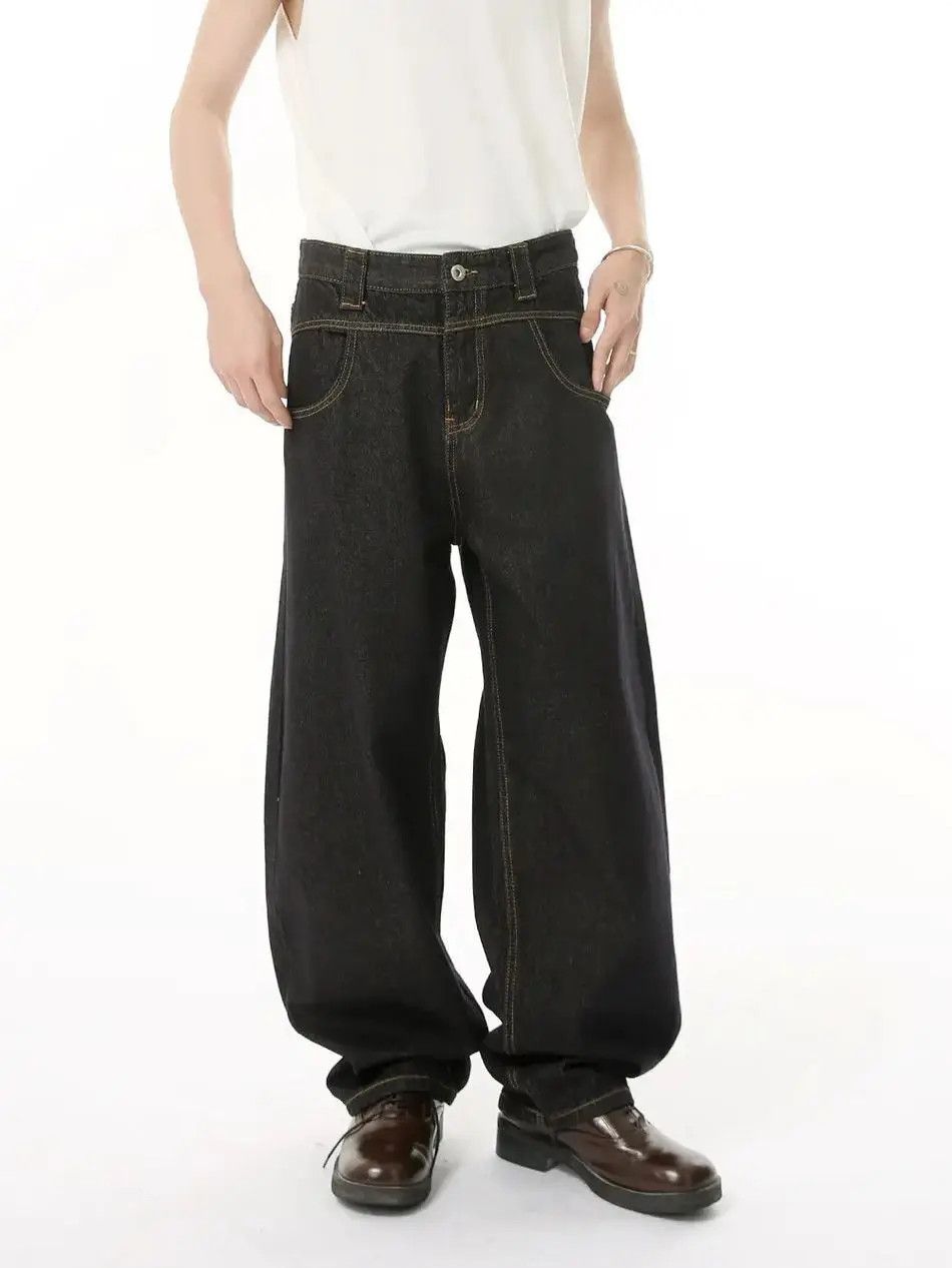 Japanese Brand Retro loose high street curved jeans Size US 32 / EU 48 - 3 Thumbnail