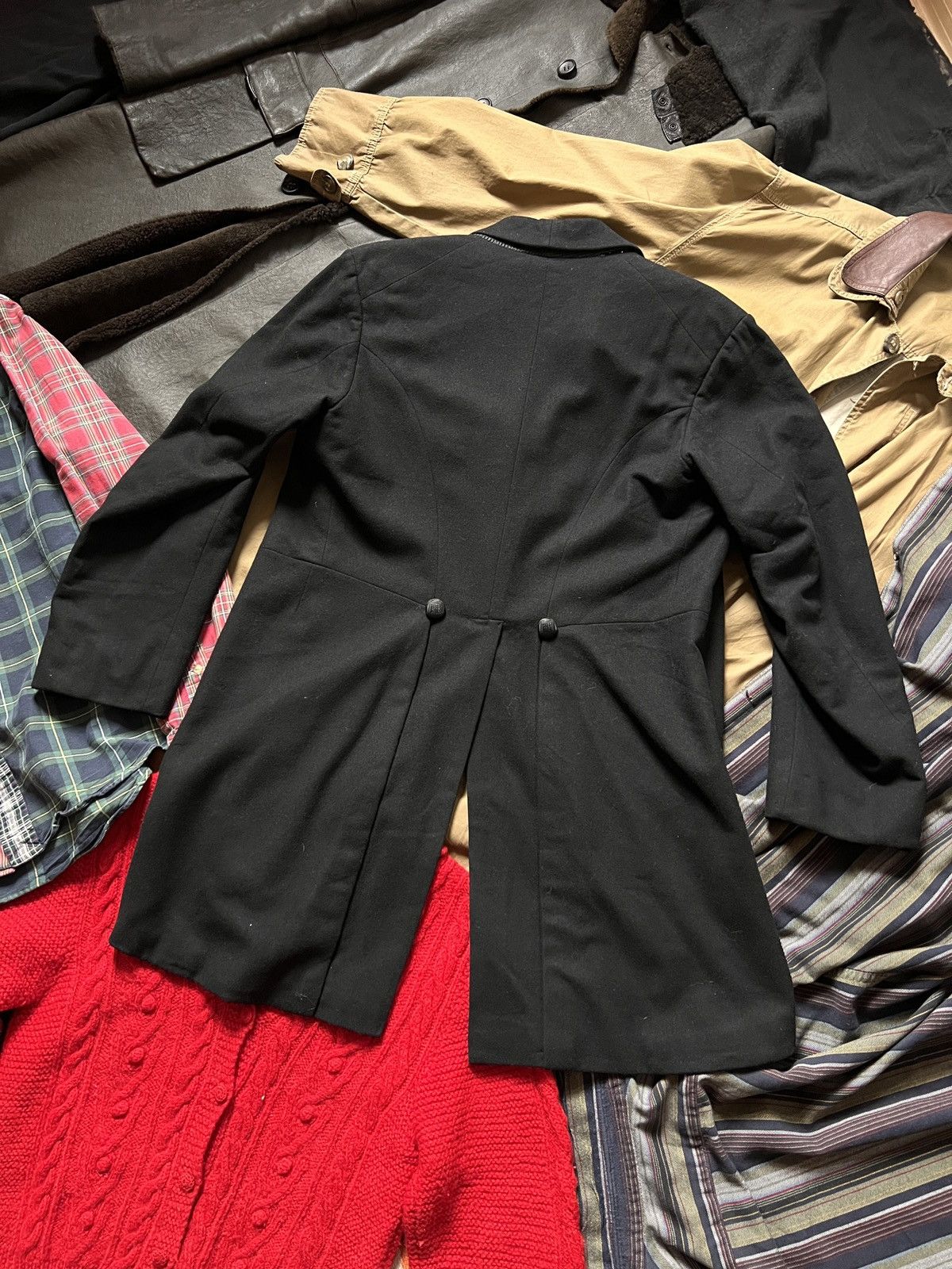 Vintage Vintage Antique One Button Wool Tailcoat Blazer Size US M / EU 48-50 / 2 - 2 Thumbnail