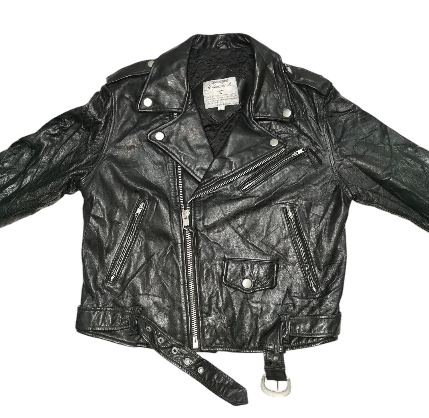 Japanese Brand Time & Tide Double Collar Leather Rider Jacket Size US M / EU 48-50 / 2 - 10 Thumbnail