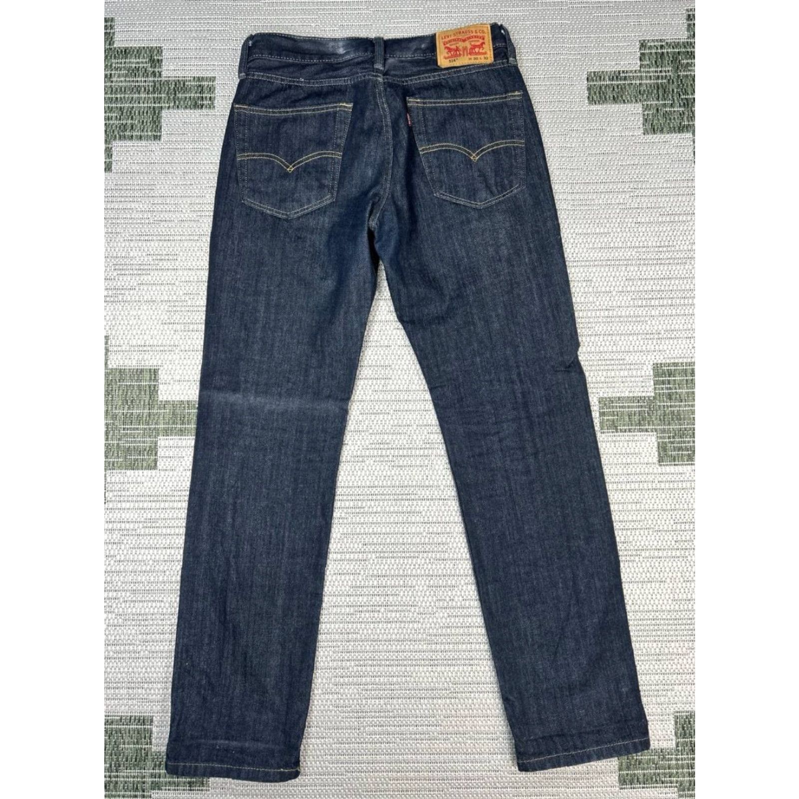 Levi's Levi's 514 Jeans Mens 30 Blue Denim Straight Fit Logo Cotton Mid Rise 30x32 Jeans Size US 30 / EU 46 - 2 Thumbnail