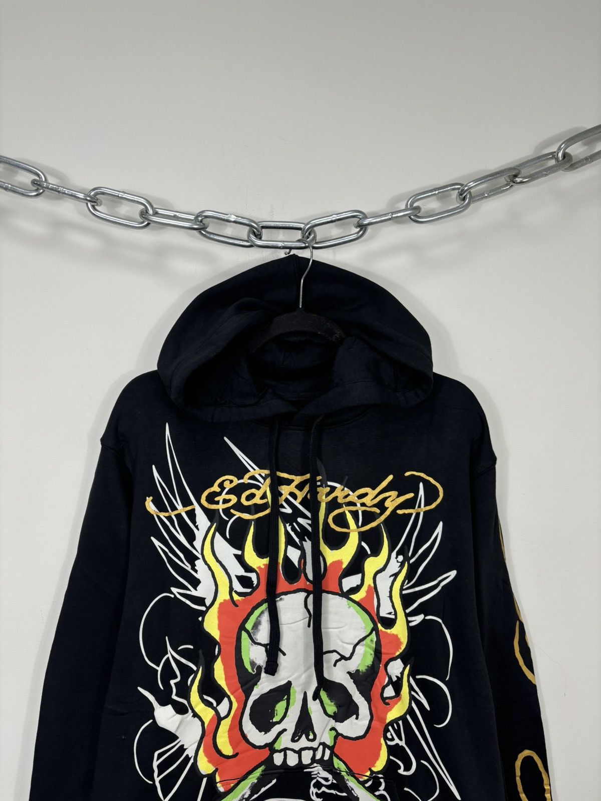 Christian Audigier Vintage Ed Hardy Y2K Skull Tattoo NEW Hype Black Hoodie Size US L / EU 52-54 / 3 - 3 Thumbnail