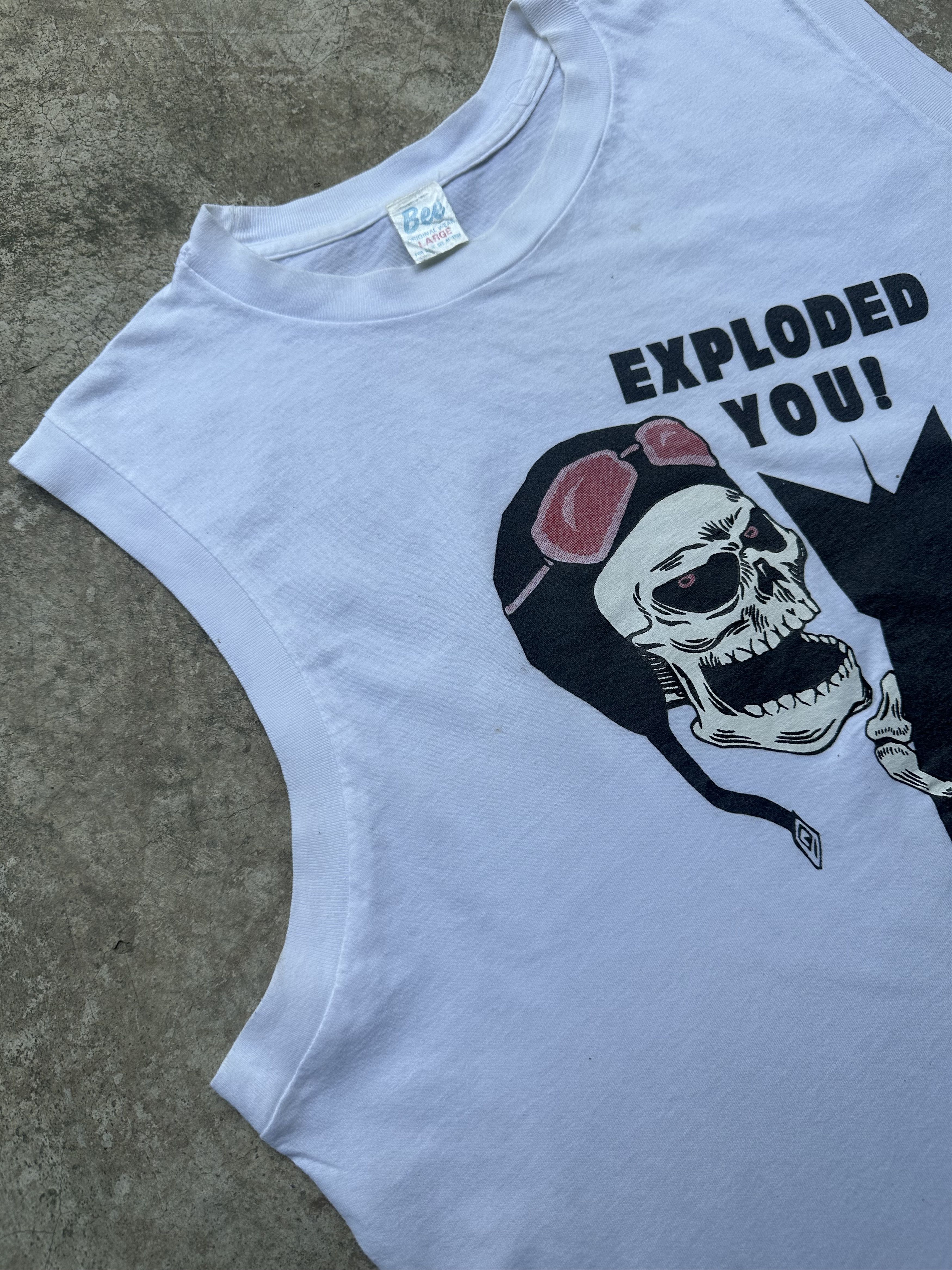 Vintage Rare!! Vintage 80s Exploded You Sleeve Less Tee Size US L / EU 52-54 / 3 - 4 Thumbnail