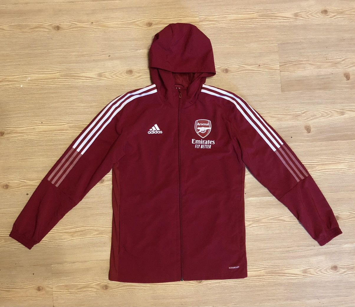 Arsenal FC Adidas football soccer hooded jacket.