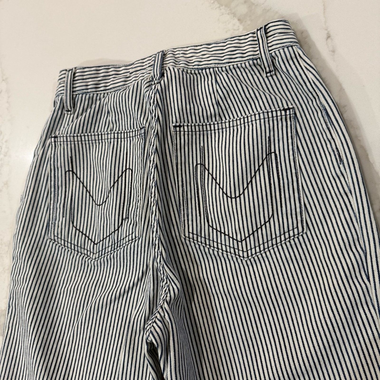 Show Me Your MuMu Show Me Your Mumu Farrah Flare Striped Denim Jeans Womens 27 Size 27" / US 4 / IT 40 - 7 Thumbnail