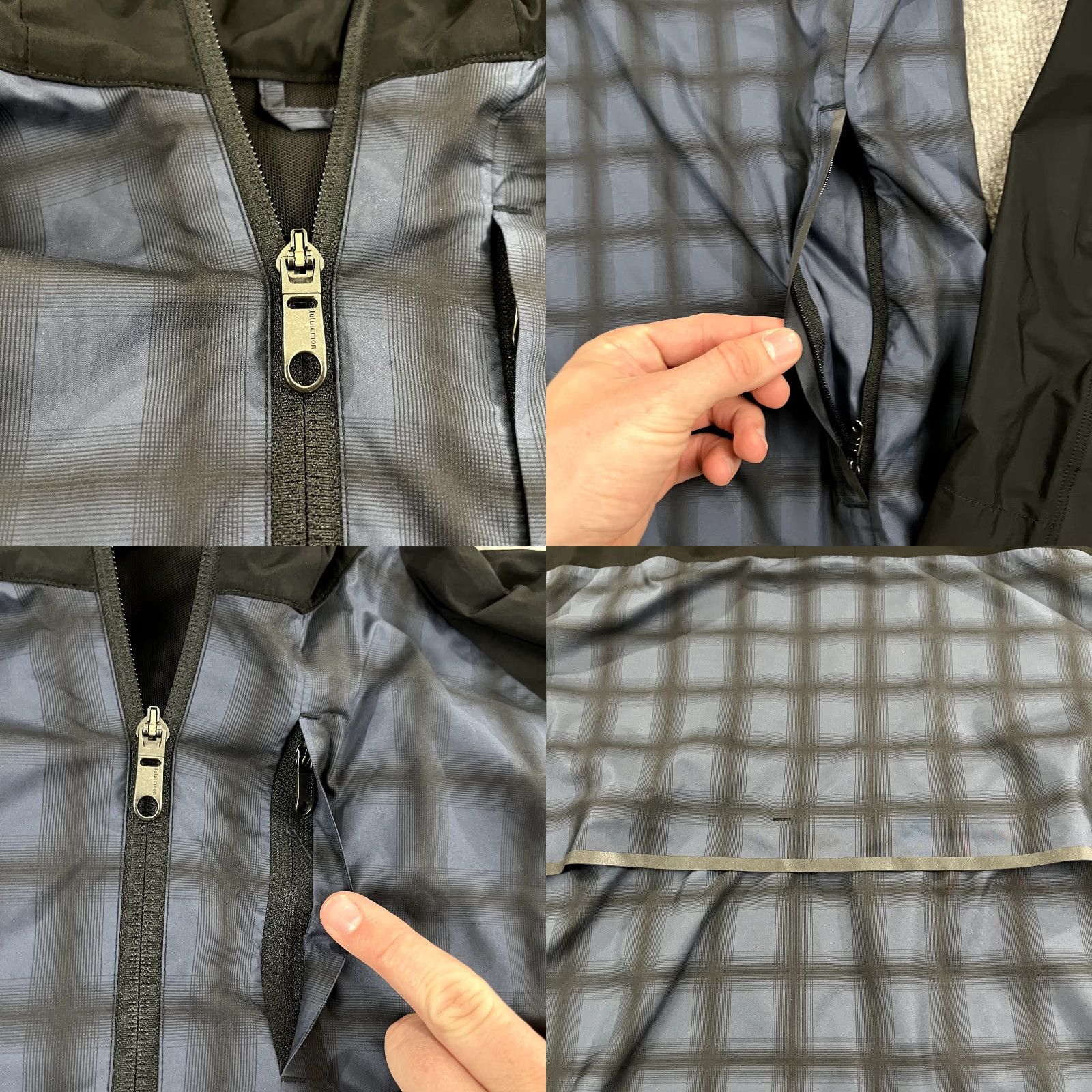 Lululemon LULULEMON Jacket Men Large Black Blue Plaid Pack It Reflective Hood Zip Running Size US L / EU 52-54 / 3 - 8 Thumbnail