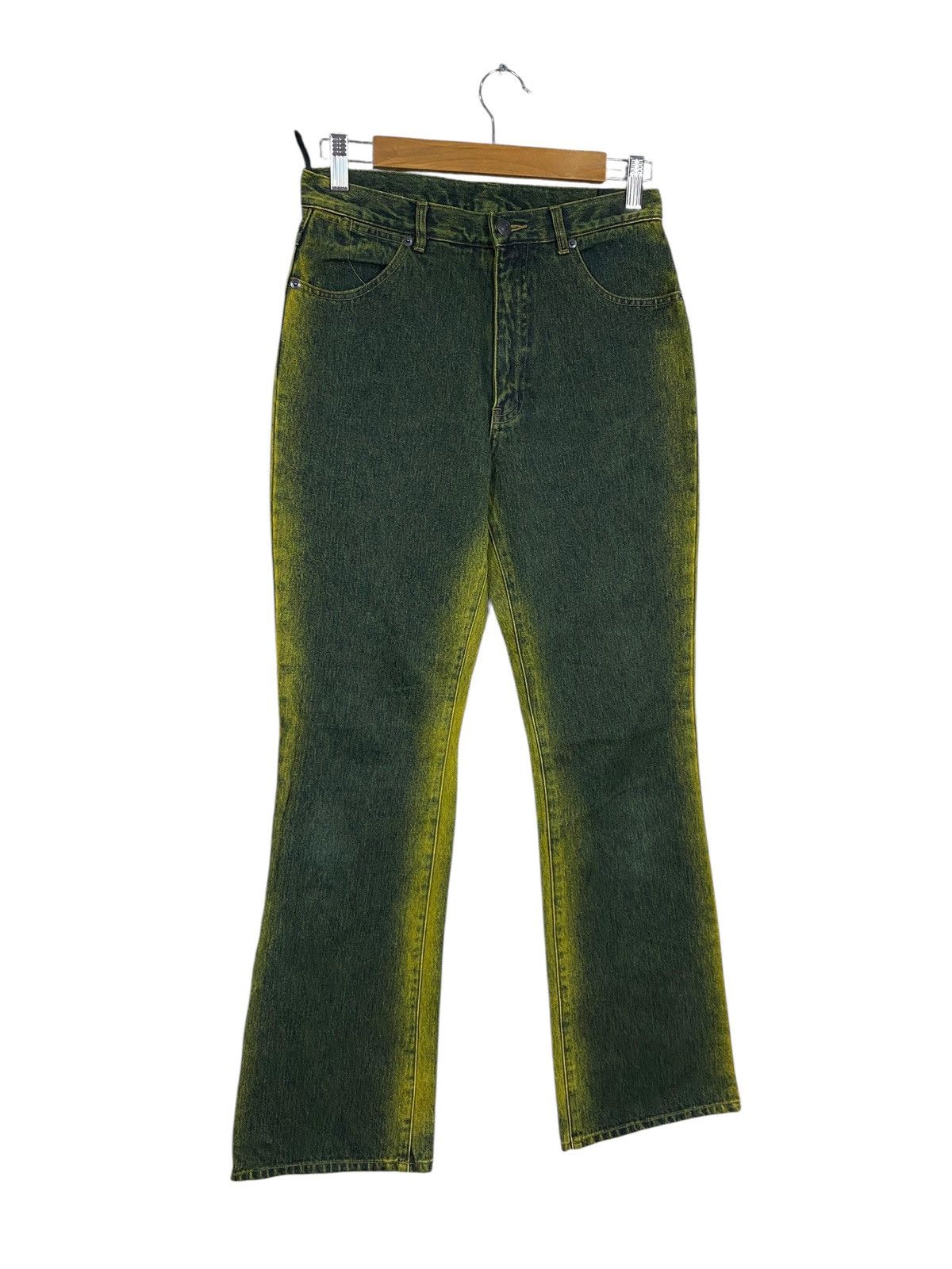 Japanese Brand Japanase bramd F.M.N flared denim yellow wash Size US 28 / EU 44 - 3 Thumbnail