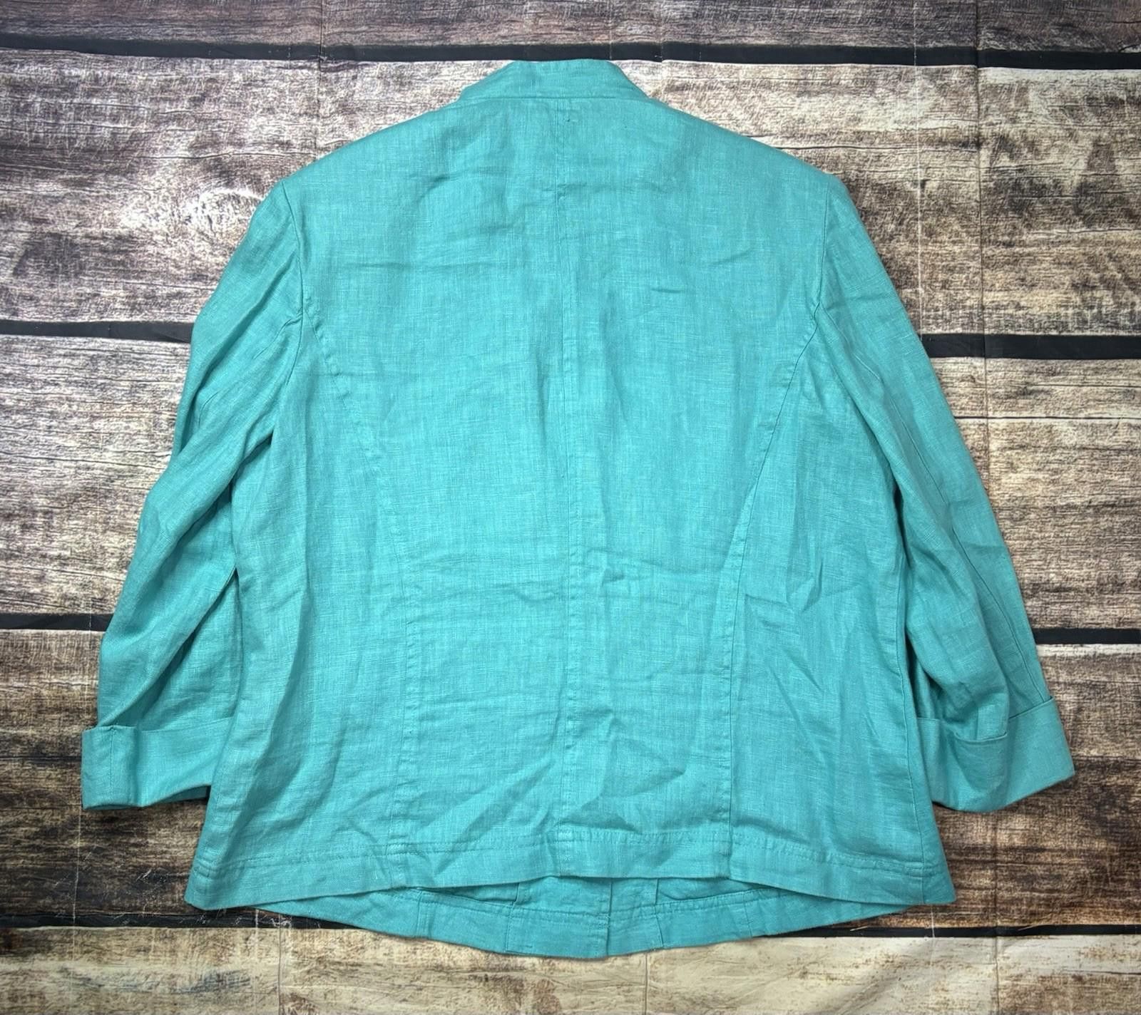 Other JM Collection Jacket Womens 14 XL Linen Pockets Roll Tab Size XL / US 12-14 / IT 48-50 - 3 Thumbnail
