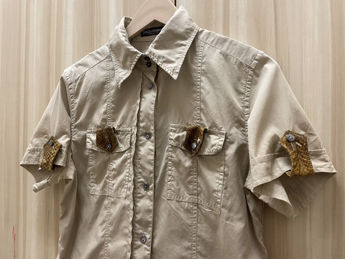 Dolce & Gabbana Dolce & Gabbana SS05 Shirt Real Python Leather Pocket Flaps Size M / US 6-8 / IT 42-44 - 2 Thumbnail