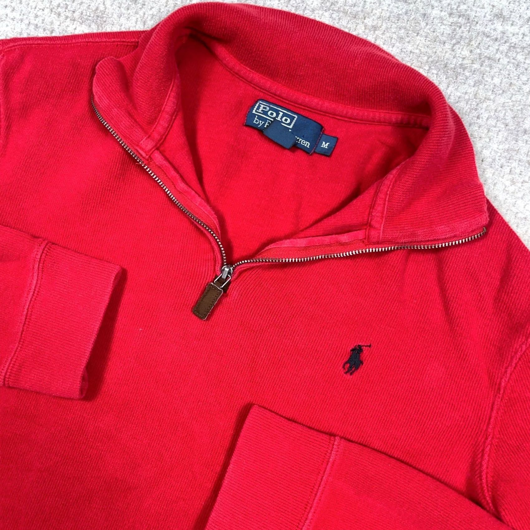 Polo Ralph Lauren Polo Ralph Lauren Sweater Sweatshirt Men Medium Red Black Pullover Quarter Zip B Size US M / EU 48-50 / 2 - 3 Thumbnail