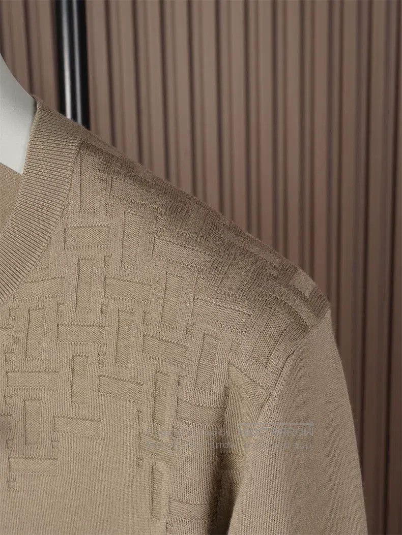 Hermes Hermes Fall/Winter Thick Sandstone Color Cashmere Sweater Size US L / EU 52-54 / 3 - 4 Thumbnail