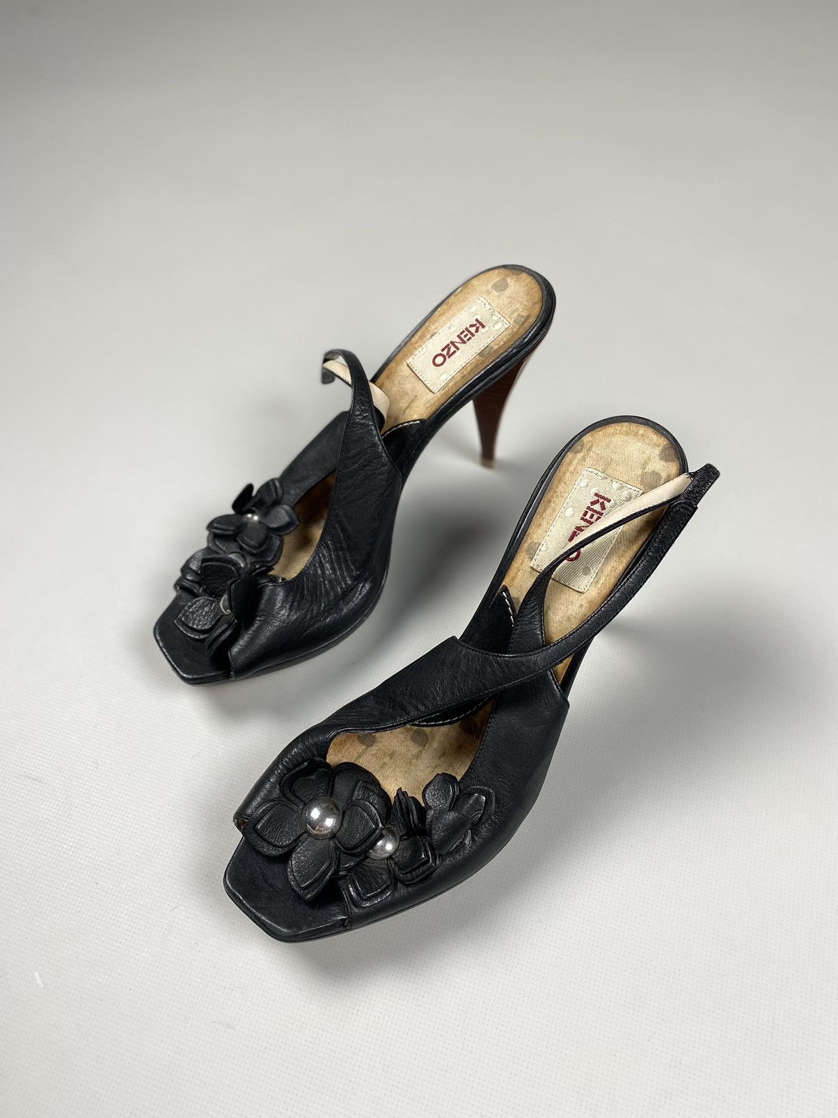 Kenzo × Vintage Kenzo vintage ladies leather heels size 39 Size US 8.5 / IT 38.5 - 8 Thumbnail