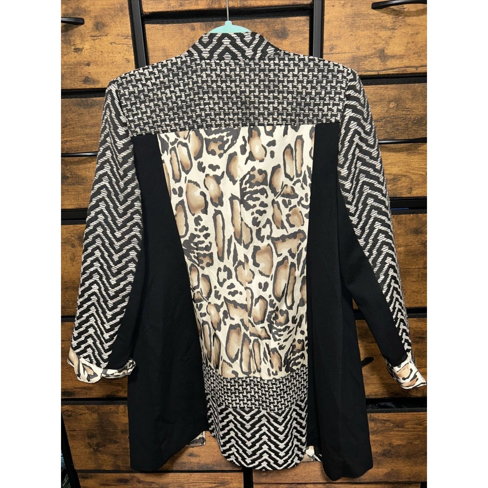 Chicos Chico's Plus Sz 1 (US 8/10) Mixed Material Longline Jacket Size S / US 4 / IT 40 - 2 Thumbnail
