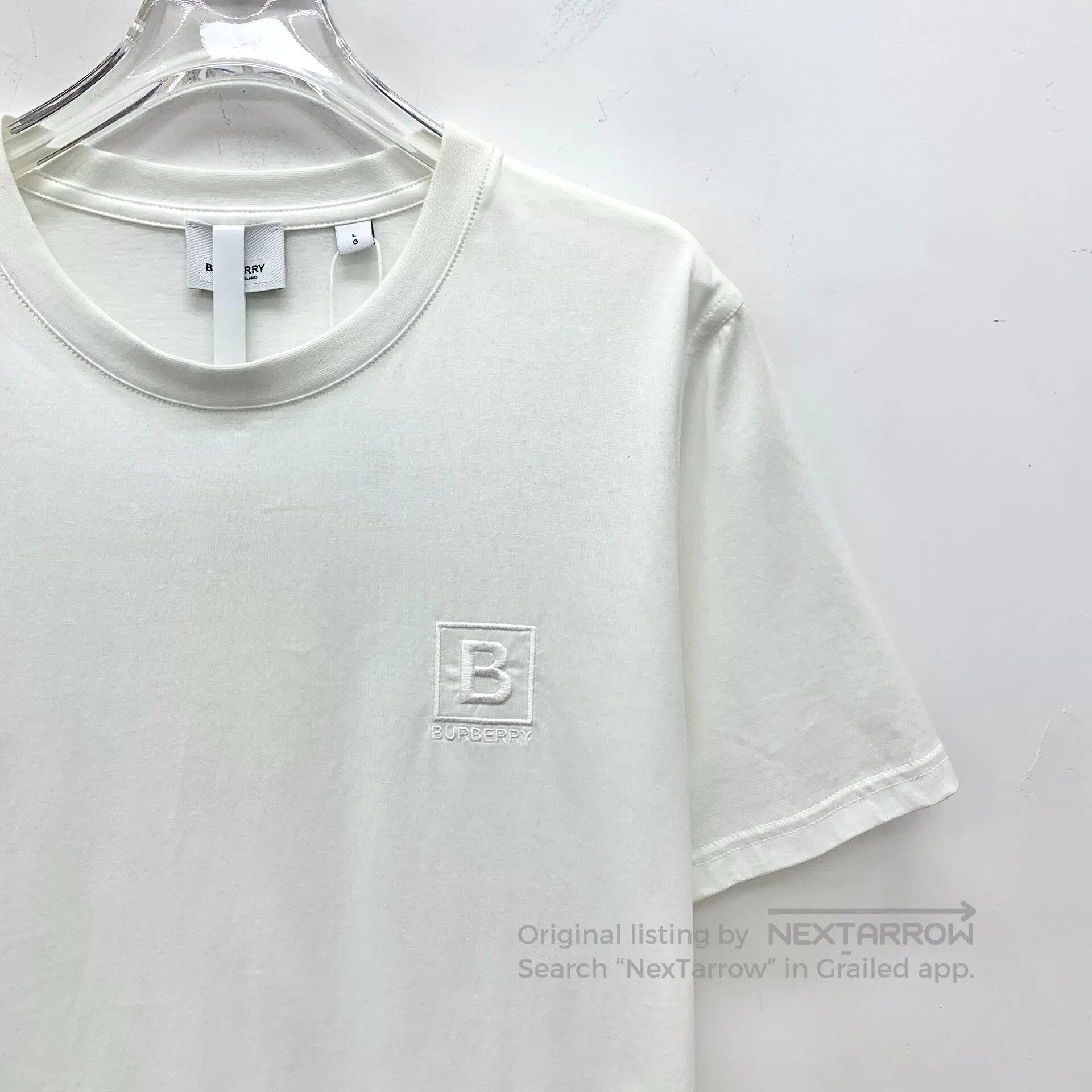 Burberry Burberry White pocket logo embroidery cotton round-neck sh Size US L / EU 52-54 / 3 - 3 Thumbnail