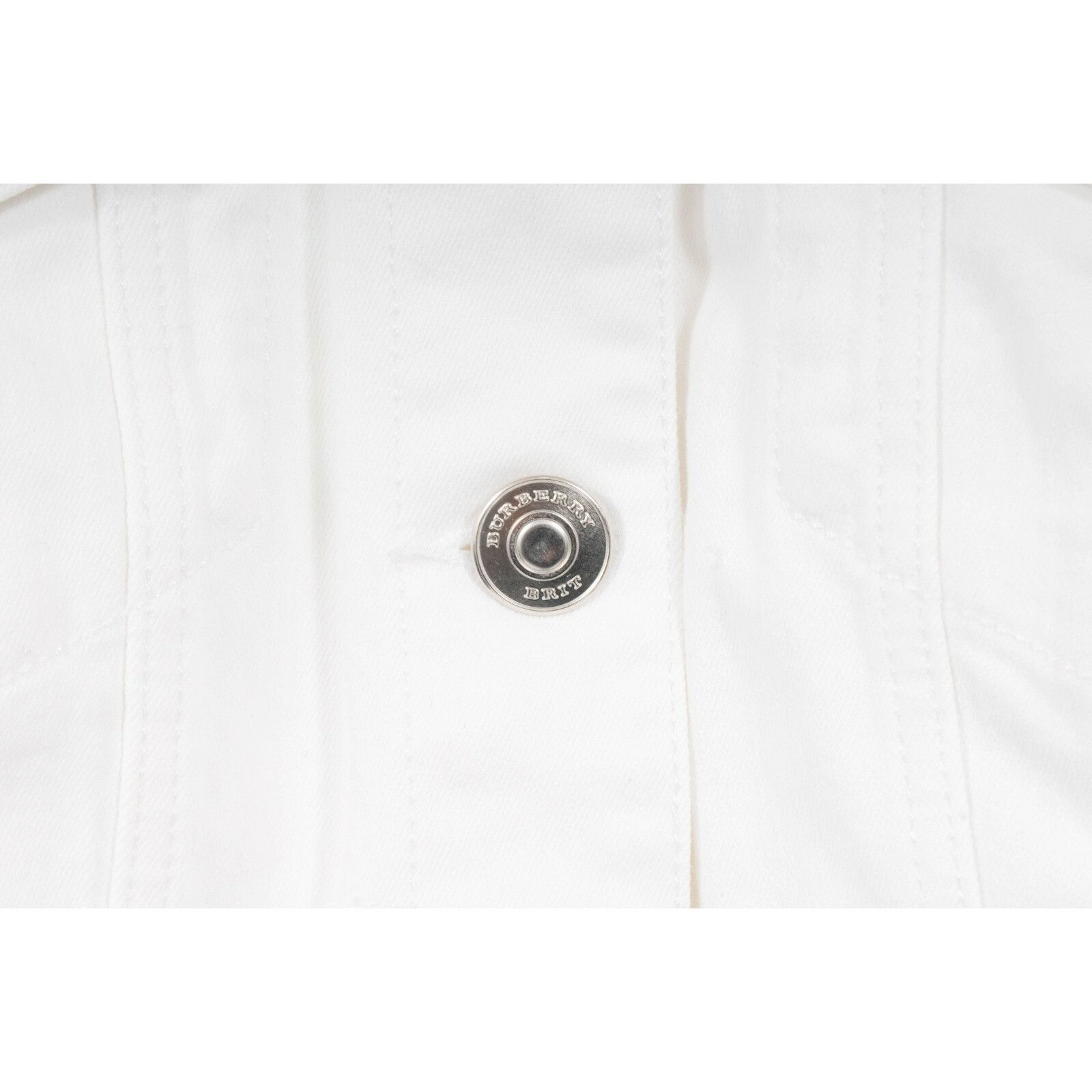 Burberry Burberry Brit Trucker Jean Jacket White Cotton Size S / US 4 / IT 40 - 3 Thumbnail