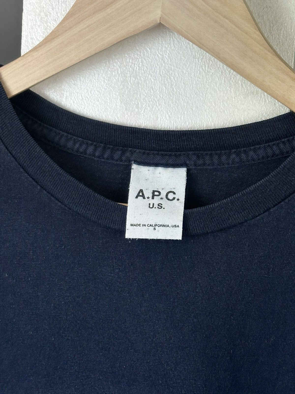 A.P.C. A.P.C. Logo Tee Blue Faded Made in USA Size US S / EU 44-46 / 1 - 7 Thumbnail