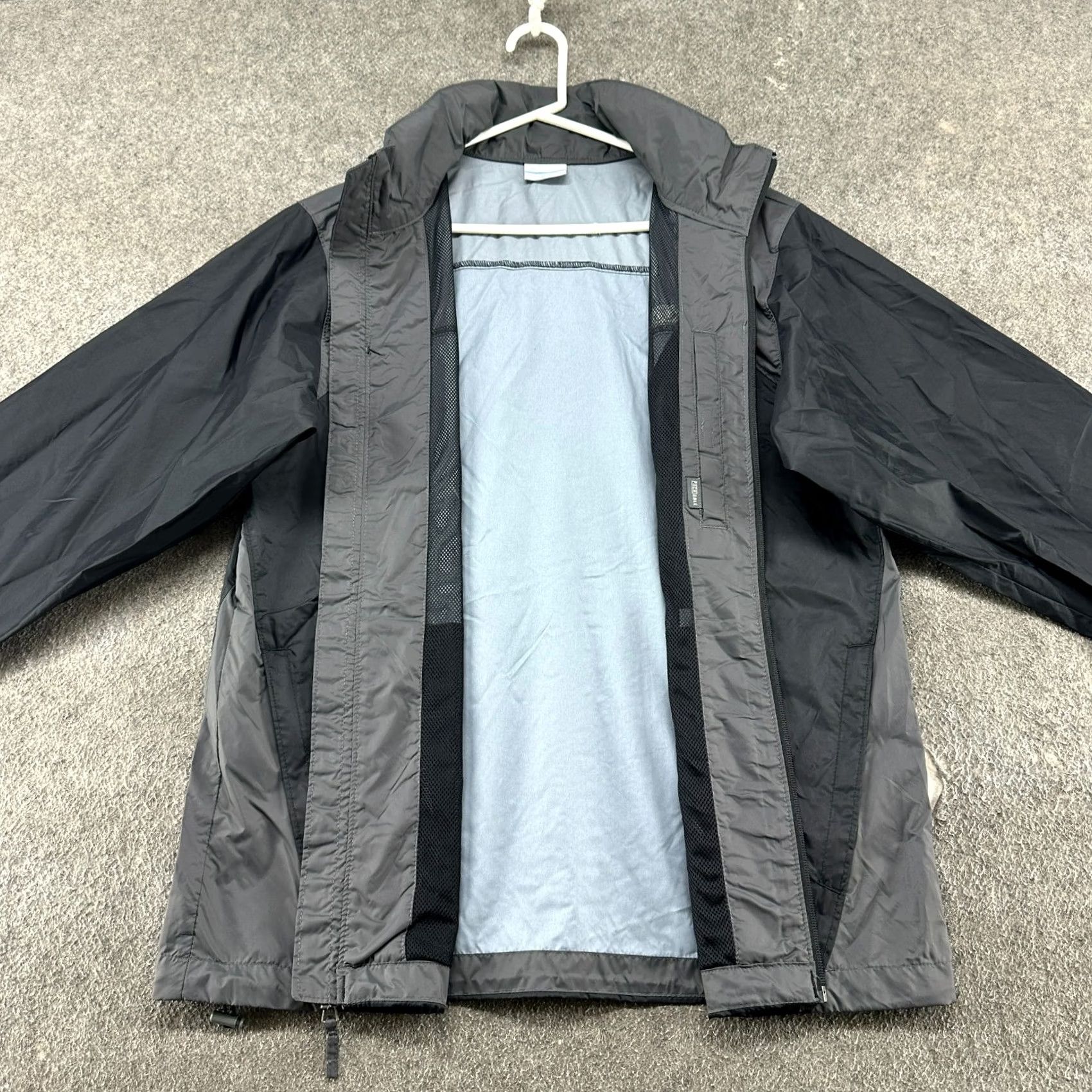 Rains Columbia Jacket Mens M Black Grey Windbreaker Lightweight Hooded Packable Water Resistant Size US M / EU 48-50 / 2 - 2 Thumbnail