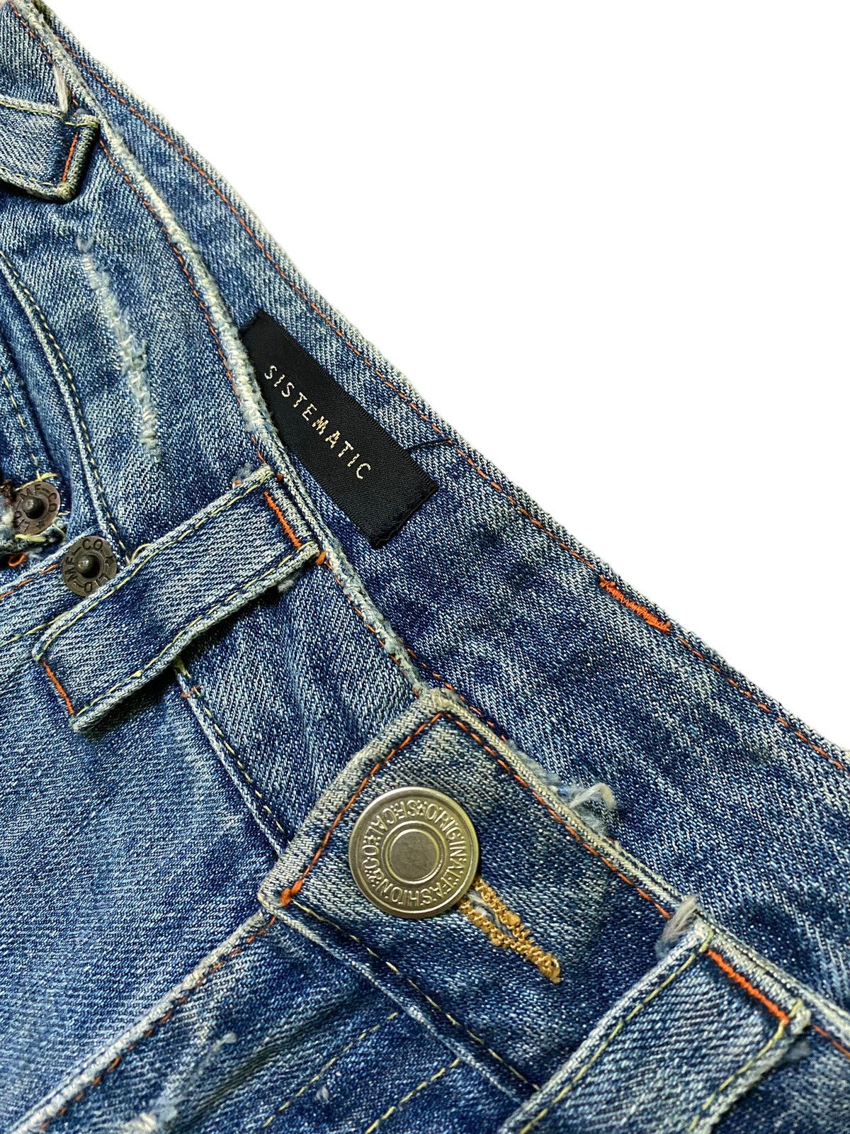 Japanese Brand × Vintage FLARED💥 SISTEMATIC DISTRESSED PATCHES BOOTCUT DENIM JEANS Size US 30 / EU 46 - 8 Thumbnail