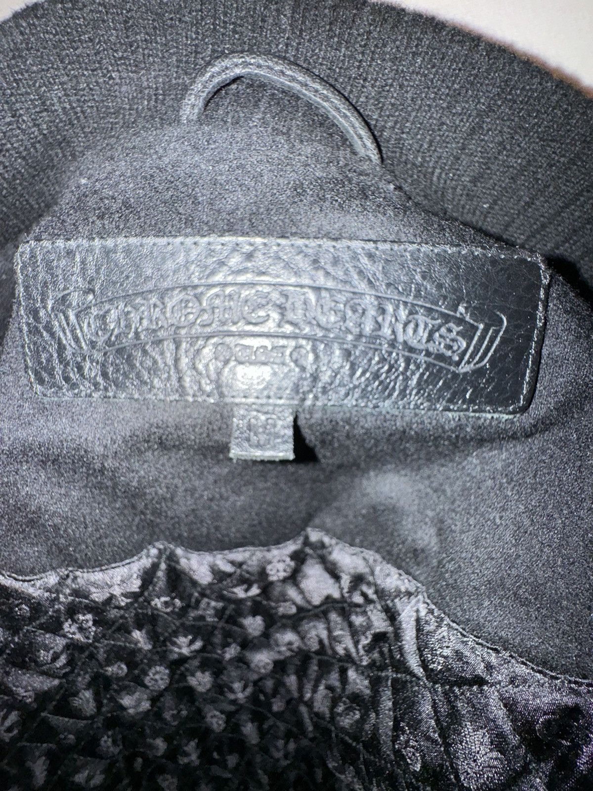 Chrome Hearts CHROME HEARTS LEATHER & CASHMERE COLLEGE JACKET Size US M / EU 48-50 / 2 - 10 Thumbnail