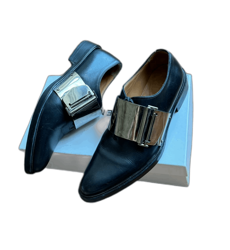 Givenchy Givenchy Black Oxford Shoes with Metallic Detail Size US 8 / EU 41 - 1 Thumbnail