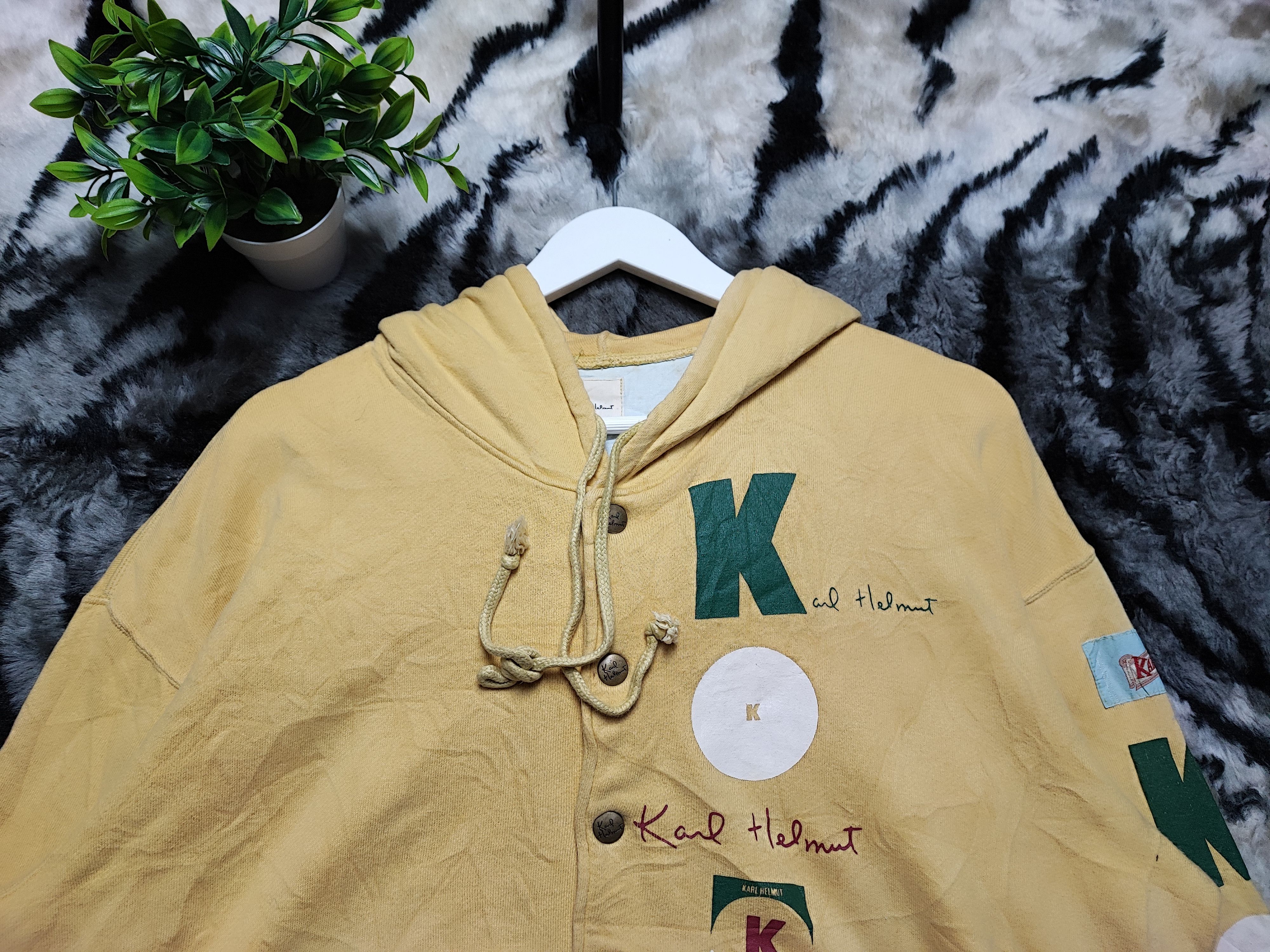 Designer Vintage Karl Helmut Big Logo Patched Zip up Hoodie Size US L / EU 52-54 / 3 - 4 Thumbnail
