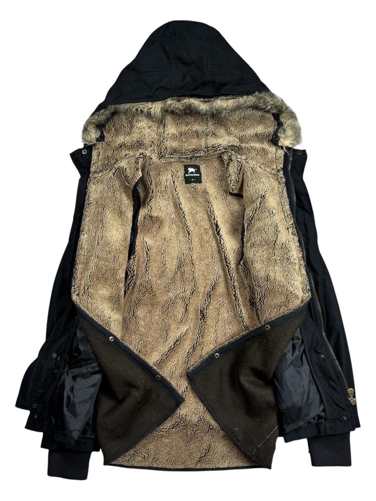 BUFFALO BOBS 2000s Buffalo Bobs - Fireman Clasp Fur Hoodie Jacket Size US M / EU 48-50 / 2 - 3 Thumbnail