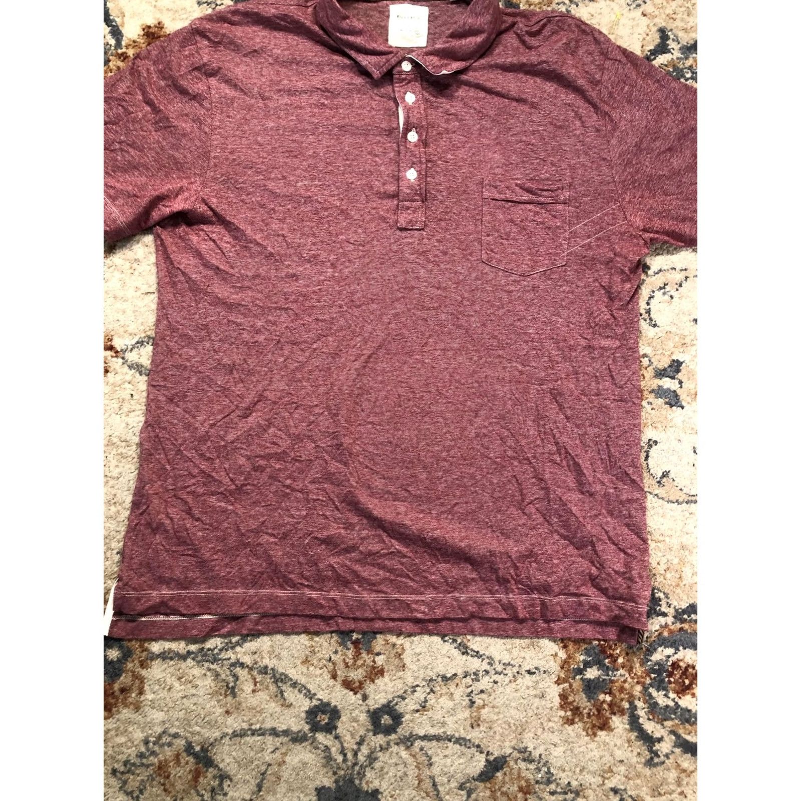 Billy Reid Billy Reid Polo Shirt Mens 2XL Red Stripe Jersey Pocket Short Sleeve Casual Size US XXL / EU 58 / 5 - 5 Thumbnail