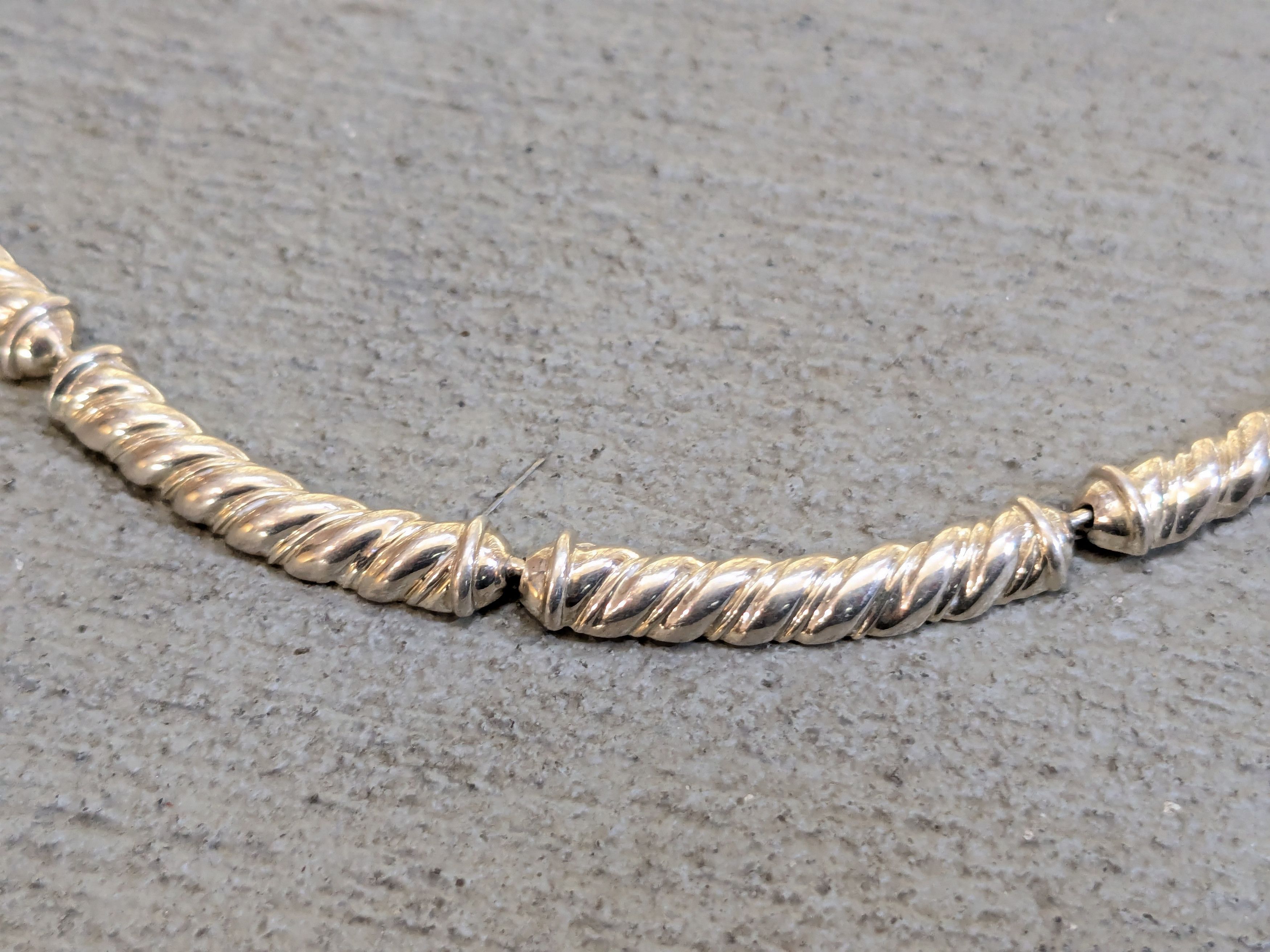 Jewelry Vintage Sterling Silver Necklace 17 Chain Link Size ONE SIZE - 2 Thumbnail