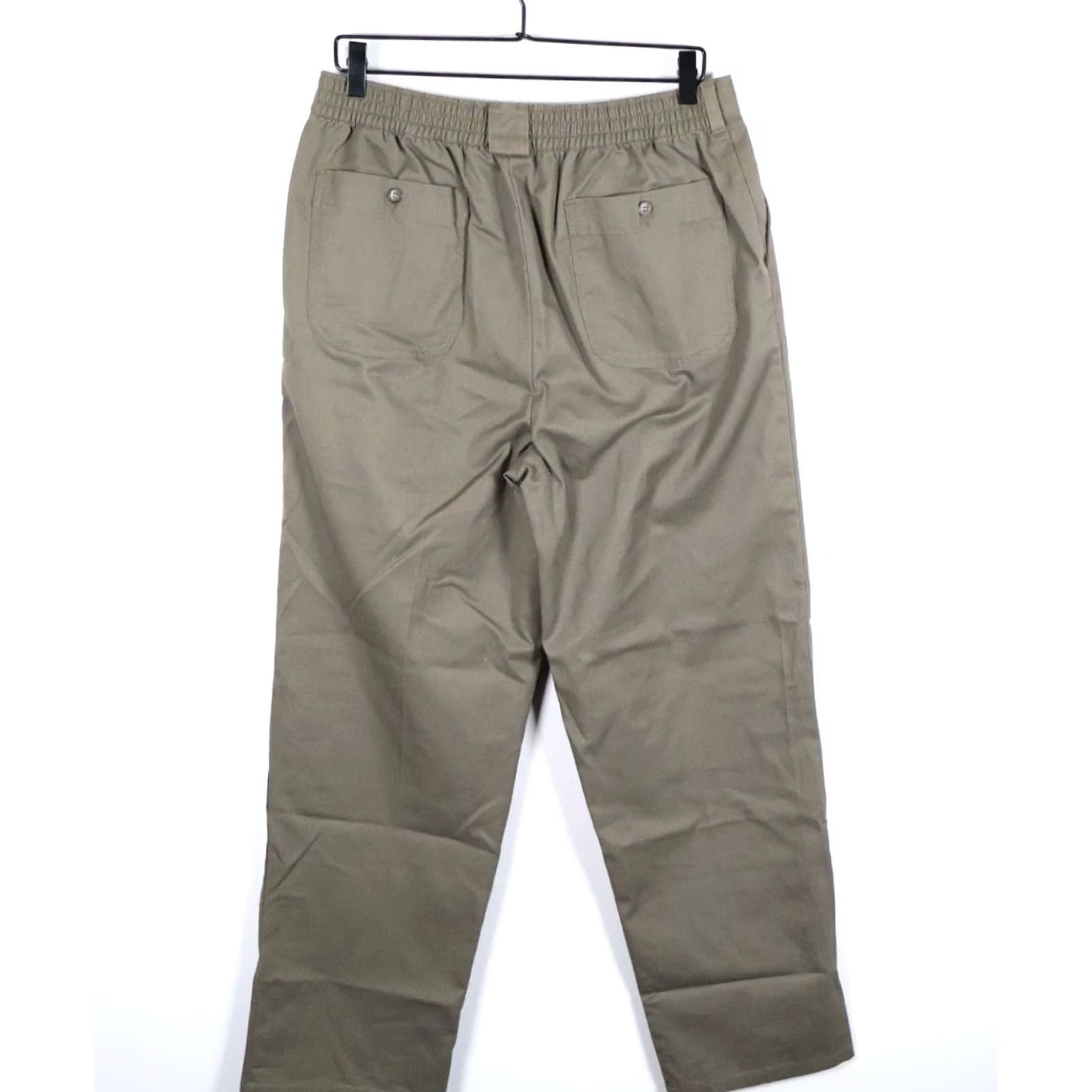 Olive VINTAGE 90s Pleated Chino Pants Mens 34 x 32 Olive Green Talon Zipper Elastic Waist Regular Rise 90s Retro Preppy Size US 34 / EU 50 - 2 Thumbnail