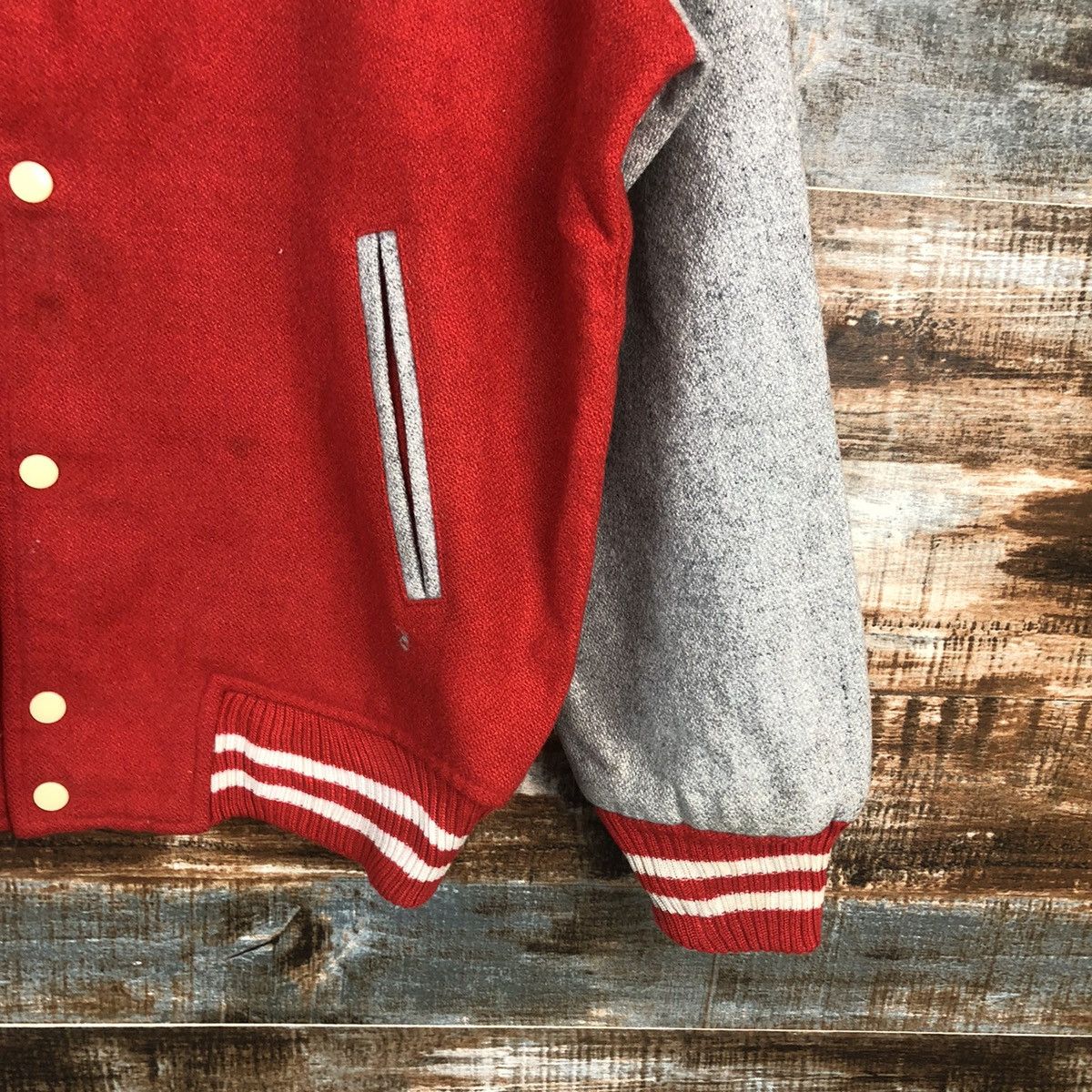 Japanese Brand Japan vintage plain Red Bomber varsity Jacket #A1756 Size US M / EU 48-50 / 2 - 8 Thumbnail