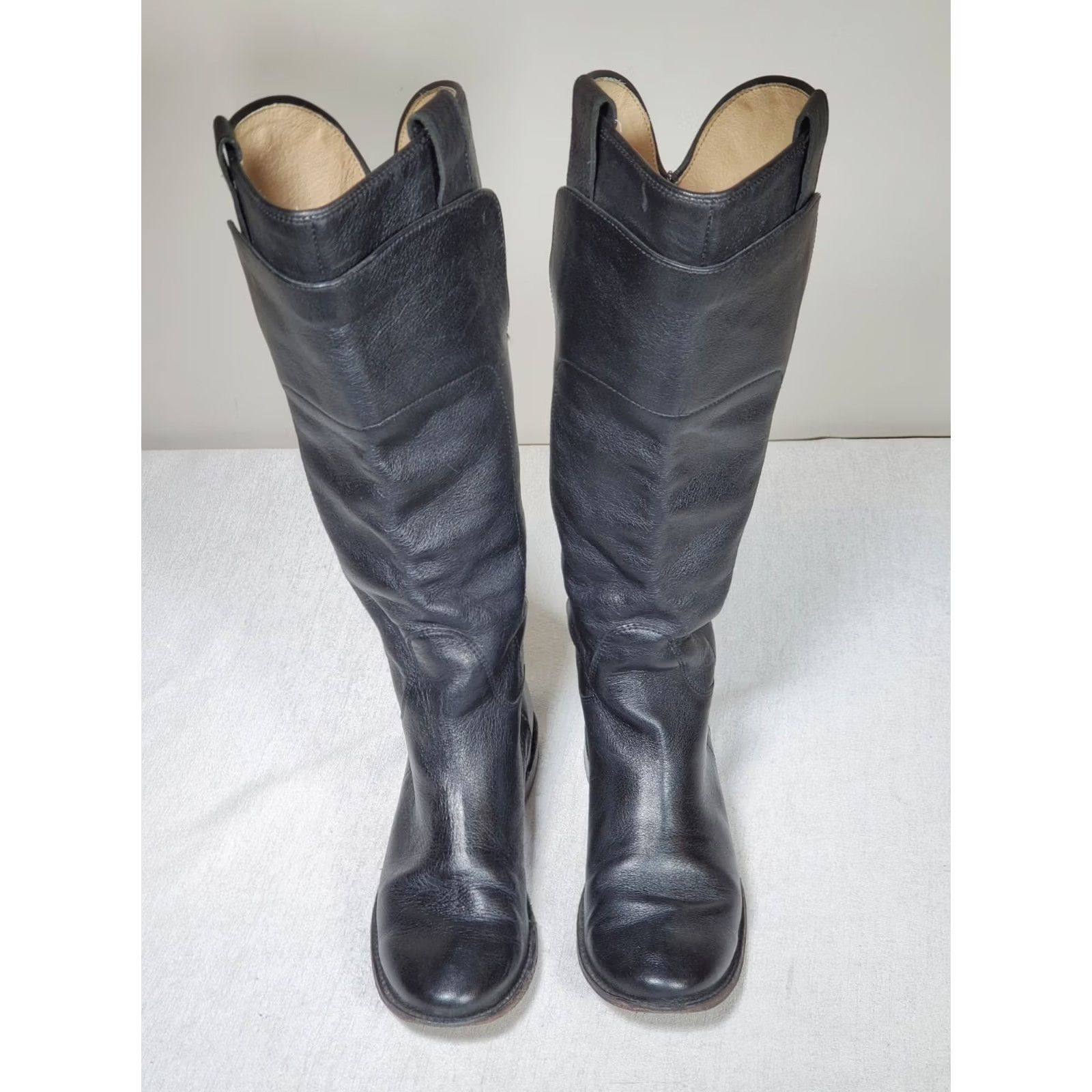 Frye FRYE Paige Tall Riding Boots Black Leather Knee High Mexico 77535 Women's US 7 C Size US 7 / IT 37 - 7 Thumbnail